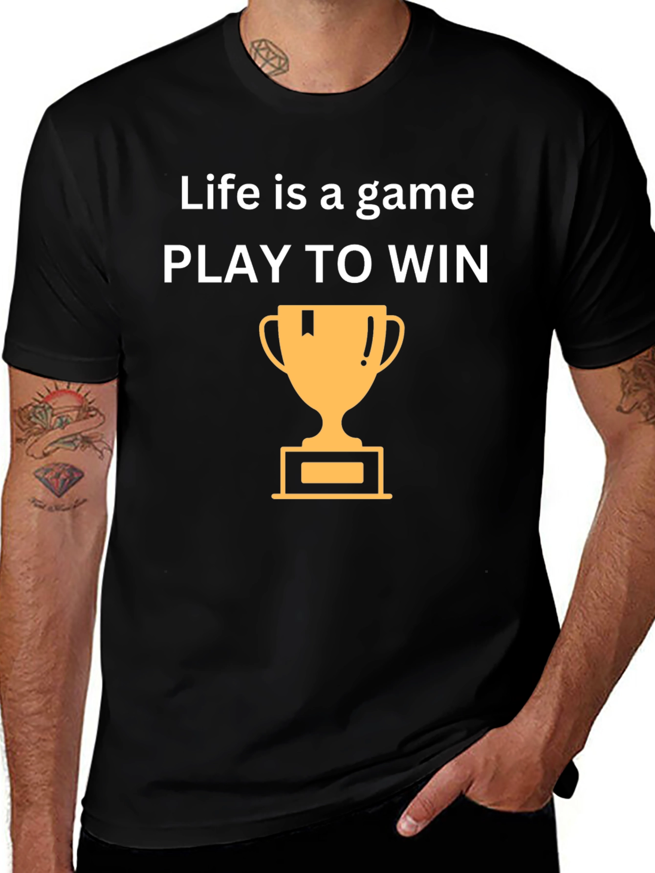 Life Is a Game Play to Win Black T-Shirt