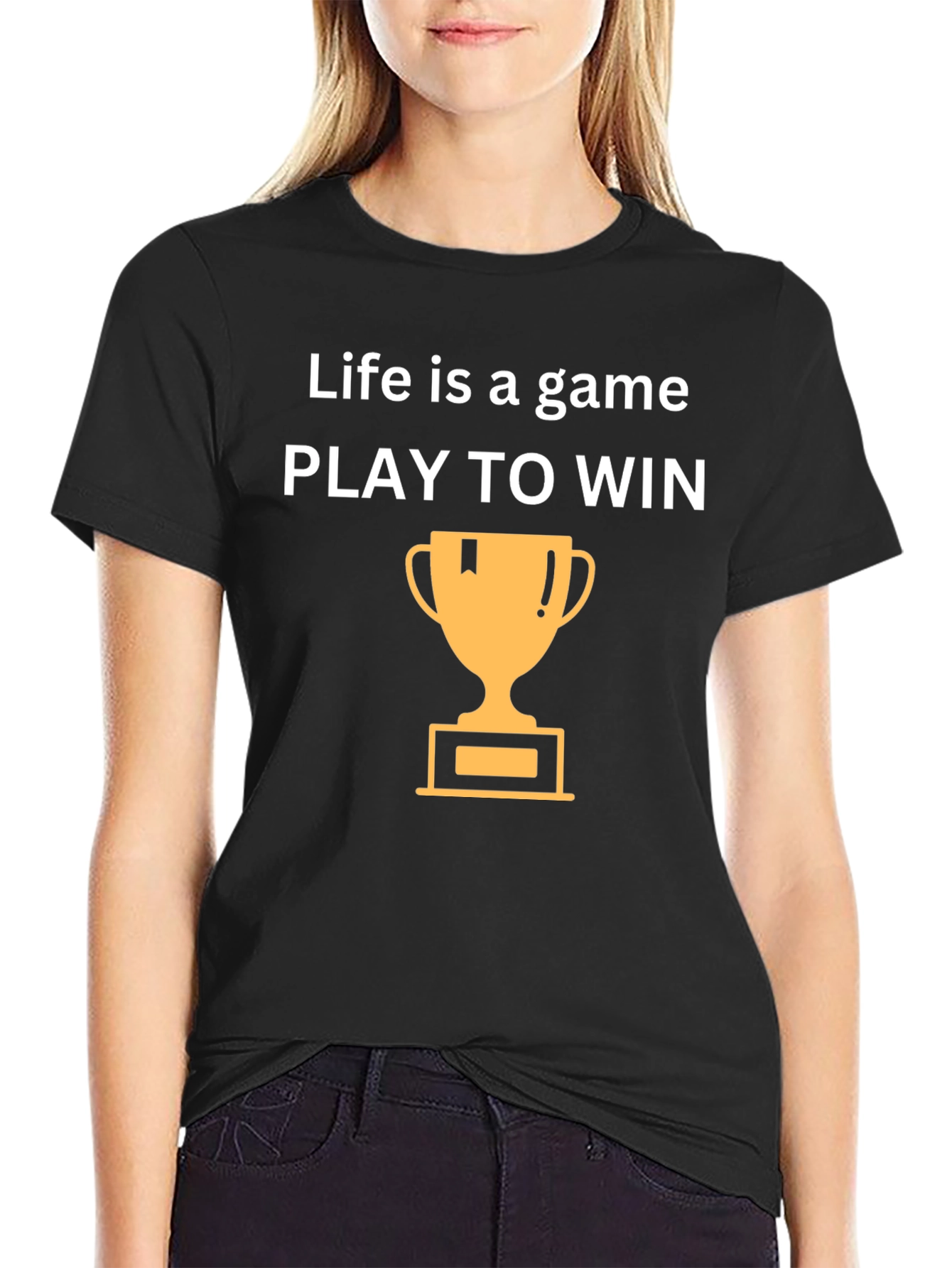 Life Is a Game Play to Win Black T-Shirt