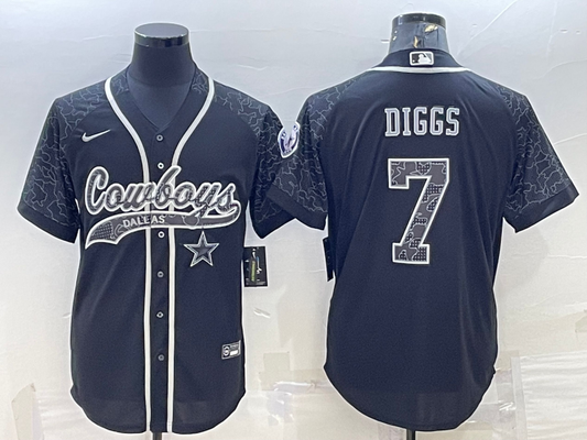 Men's Dallas Cowboys Trevon Diggs #7 Black RFLCTV Limited Jerseys Joint Edition