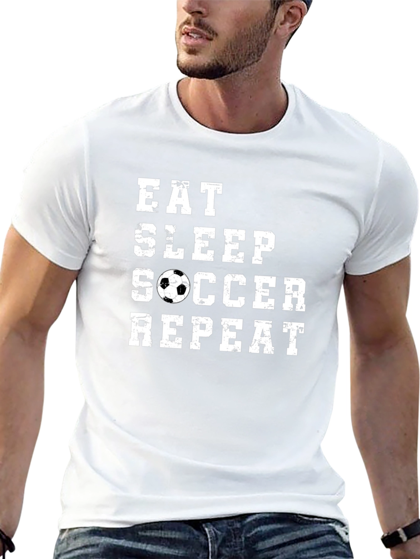 Eat Sleep Soccer Repeat Graphic Tee