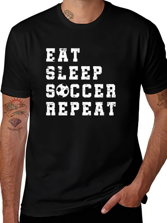 Eat Sleep Soccer Repeat Graphic Tee