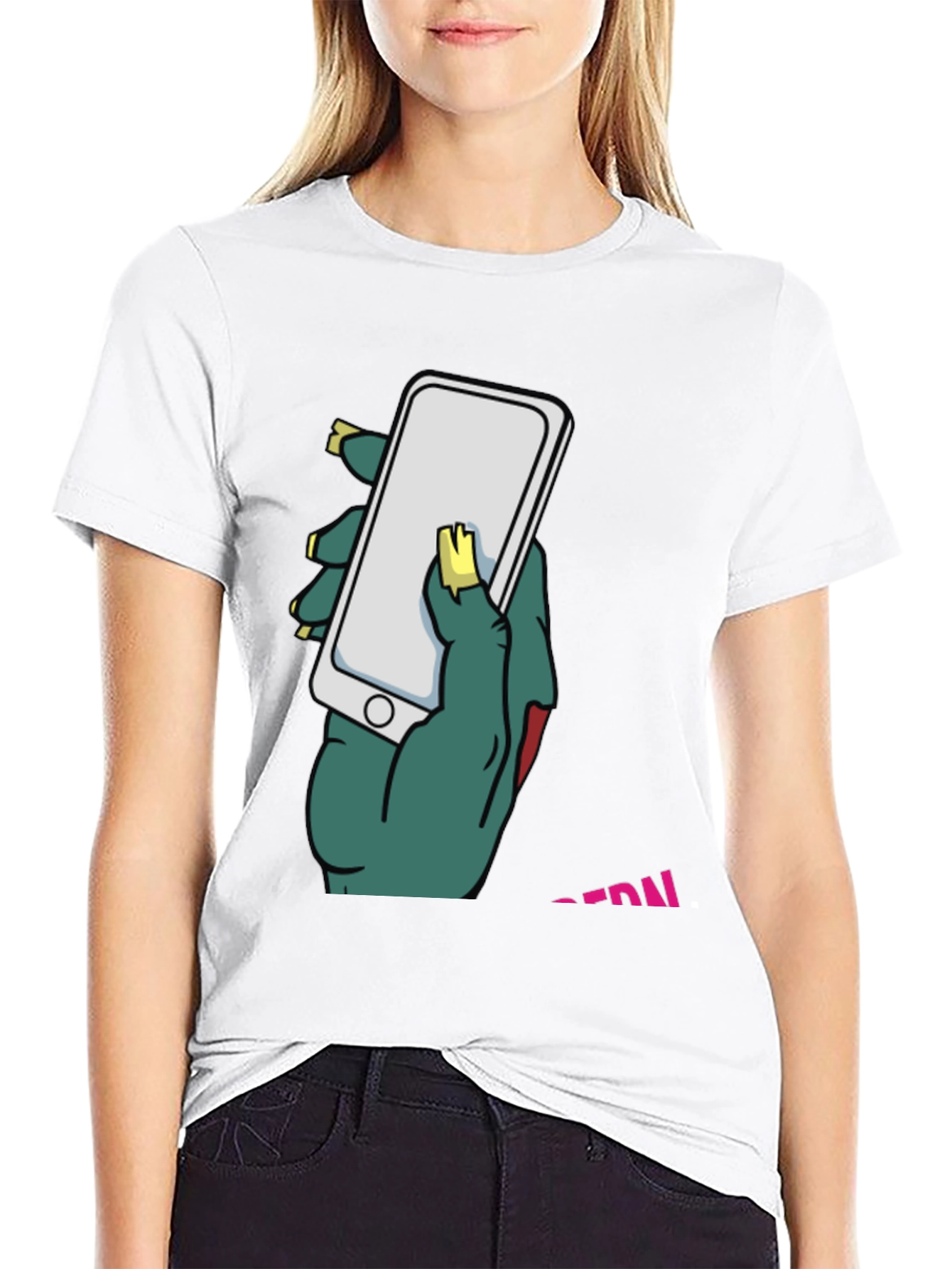 Zombie Hand Holding Phone T-Shirt