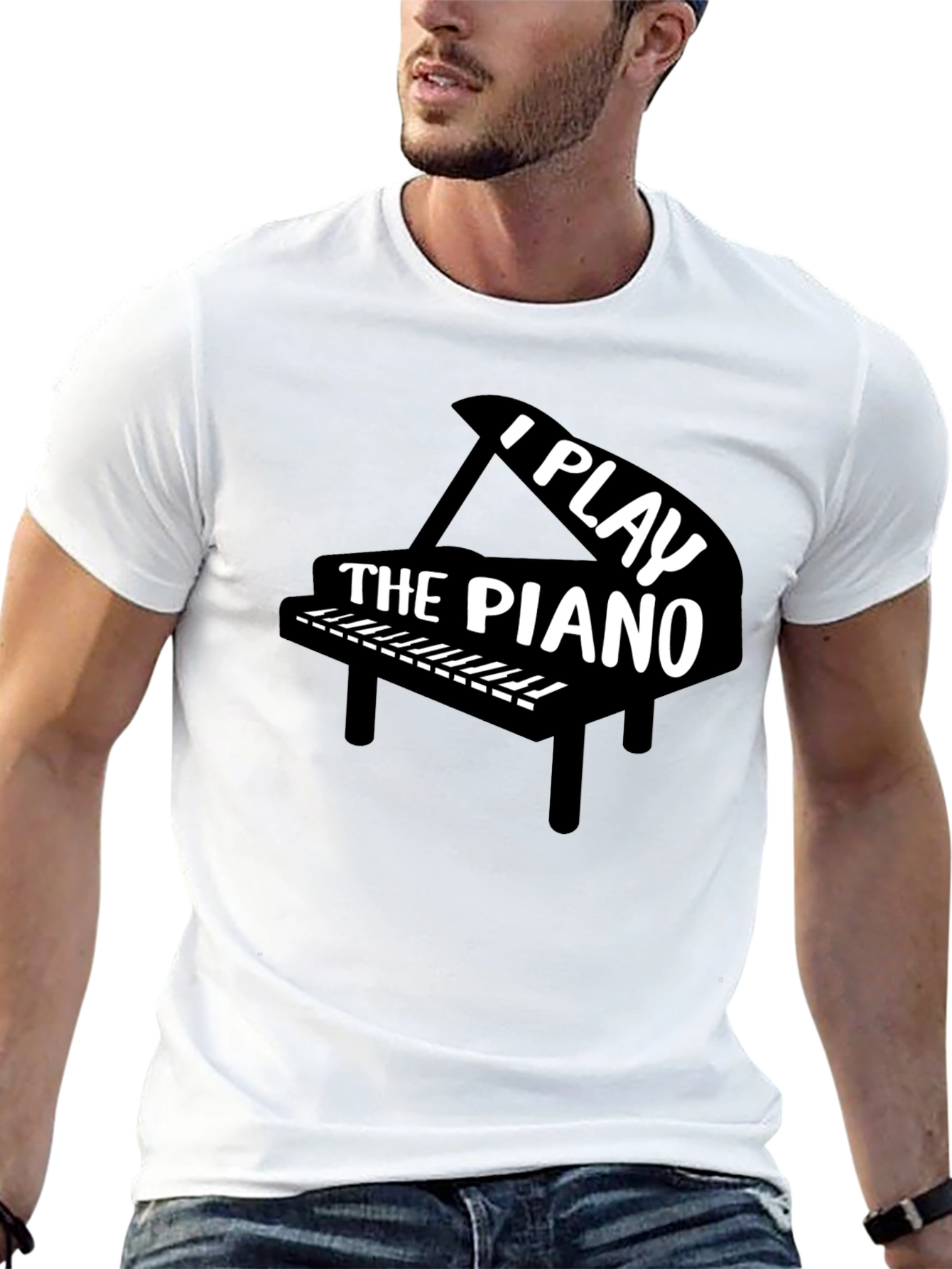 I Play The Piano Black T-Shirt Musician Gift