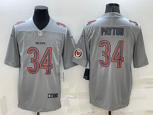 Men's Chicago Bears Walter Payton #34 Gray Atmosphere Fashion Game Jerseys