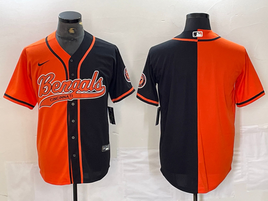 Men's Cincinnati Bengals Orange/Black Blank Jerseys Joint Edition
