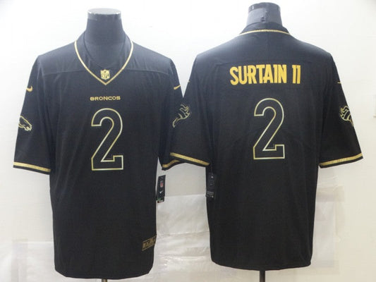 Men's Denver Broncos Patrick Surtain II #2 Black Game Jerseys