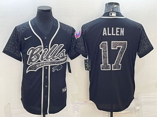 Men's Buffalo Bills Josh Allen #17 Black RFLCTV Limited Jerseys Joint Edition