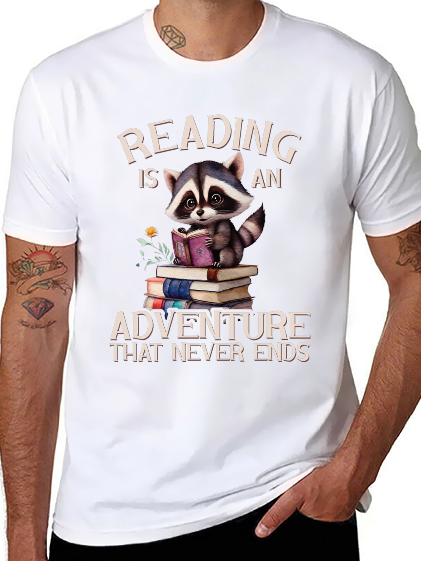 Reading Raccoon T-Shirt: An Adventure That Never Ends!