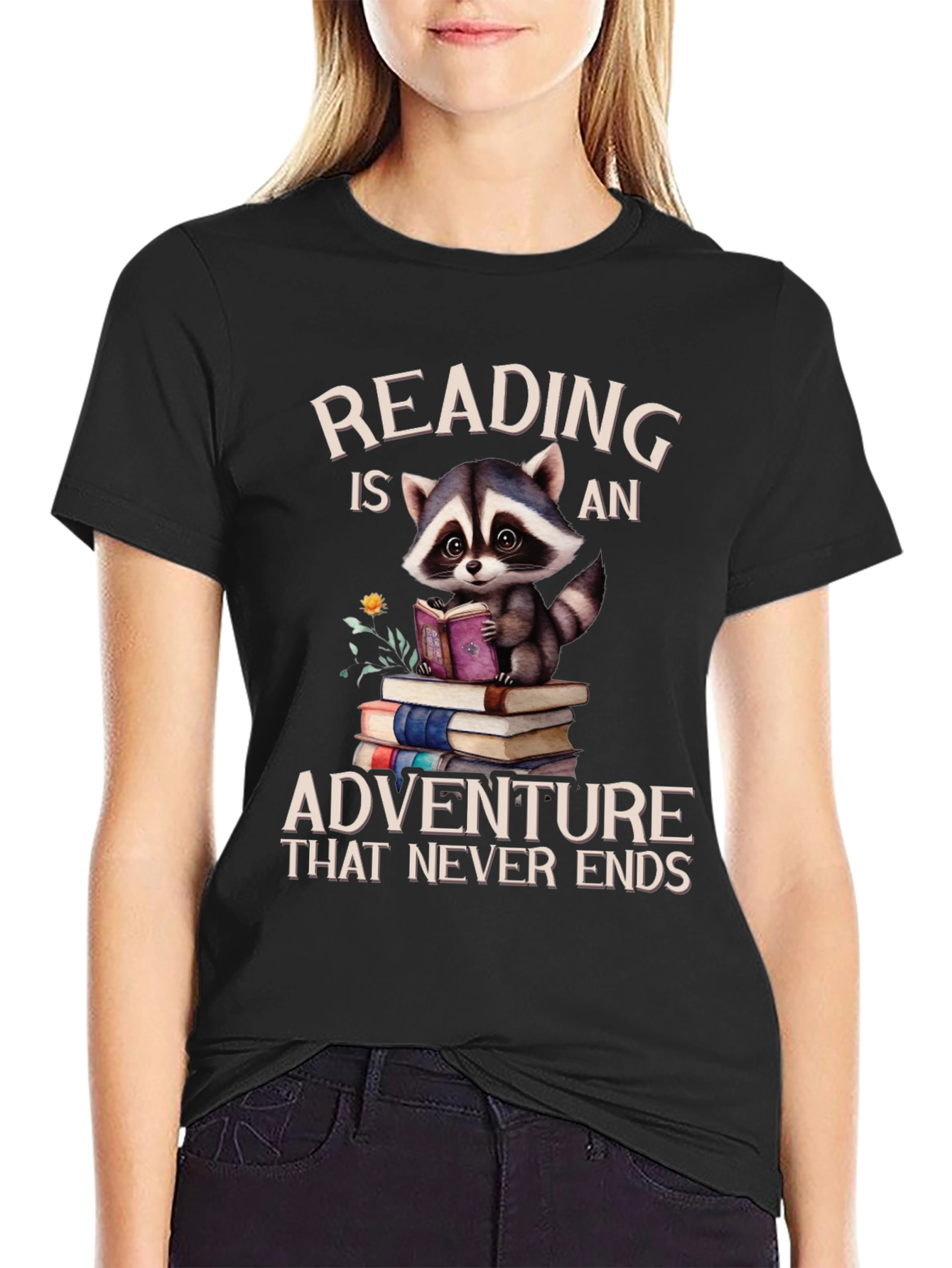 Reading Raccoon T-Shirt: An Adventure That Never Ends!