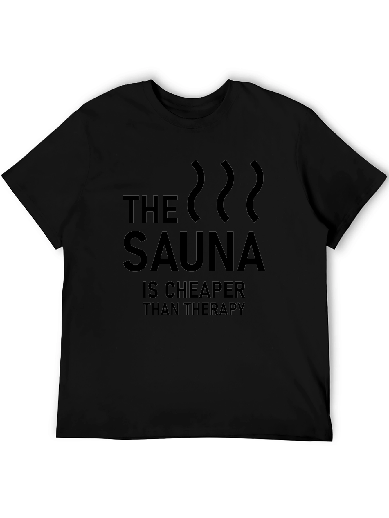 Sauna Therapy Humor Black T-Shirt