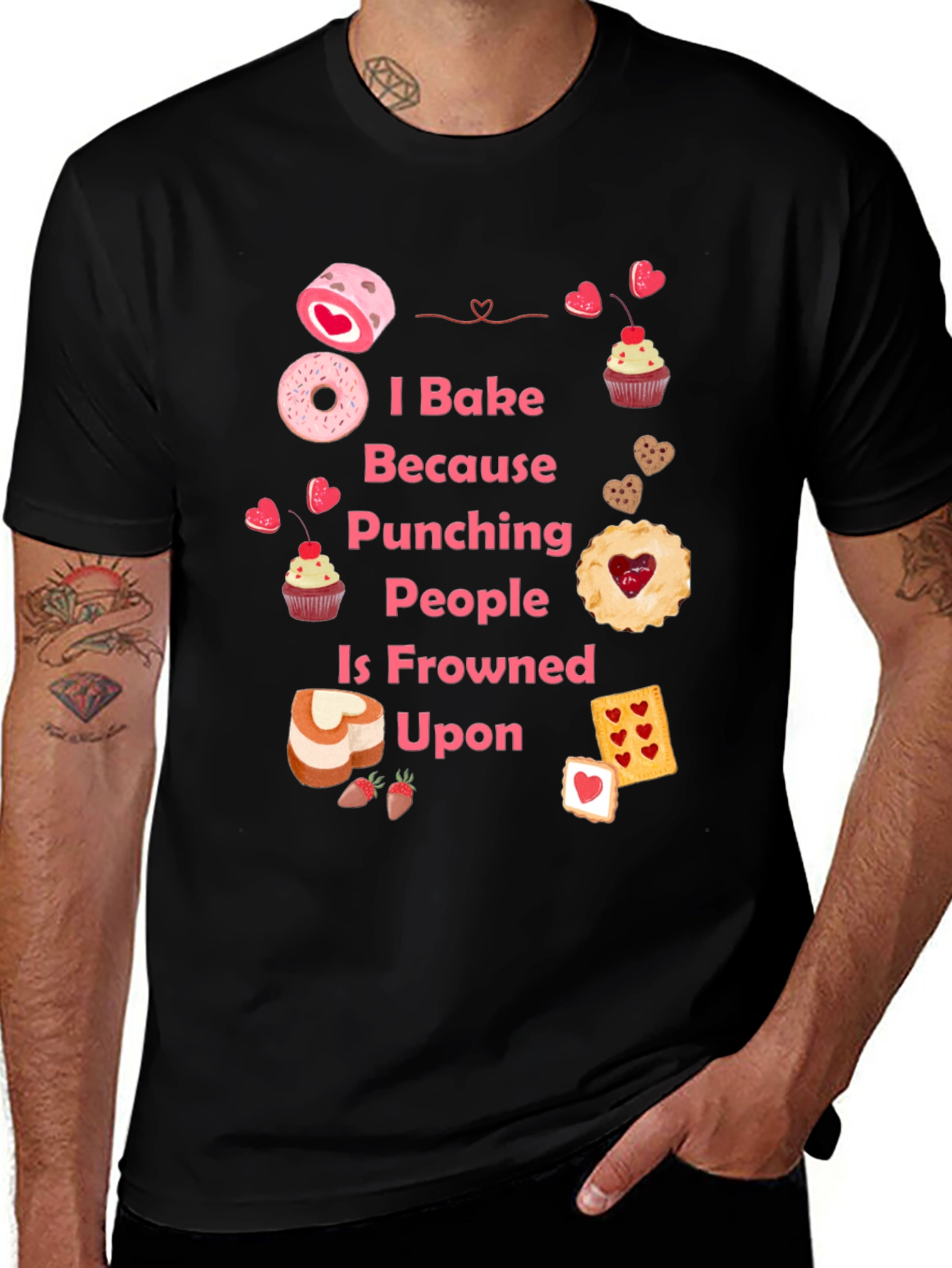 I Bake Because Punching People Is Frowned Upon T-Shirt