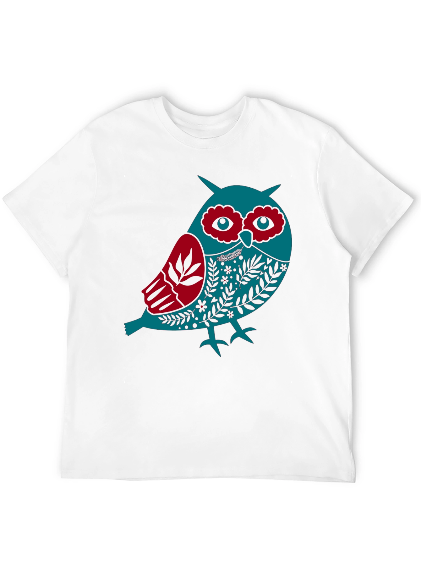 Owl Graphic Print Mens Black T-Shirt