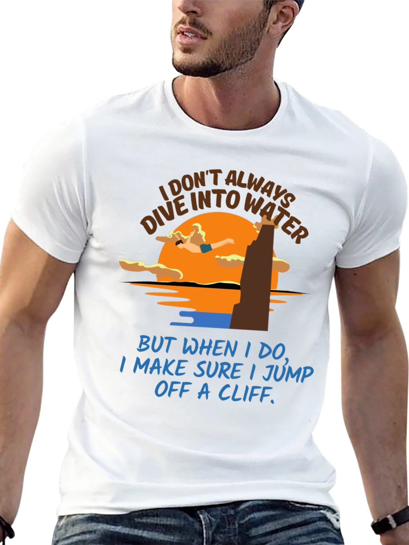 Cliff Diver T-Shirt: Humorous Water Sports Tee