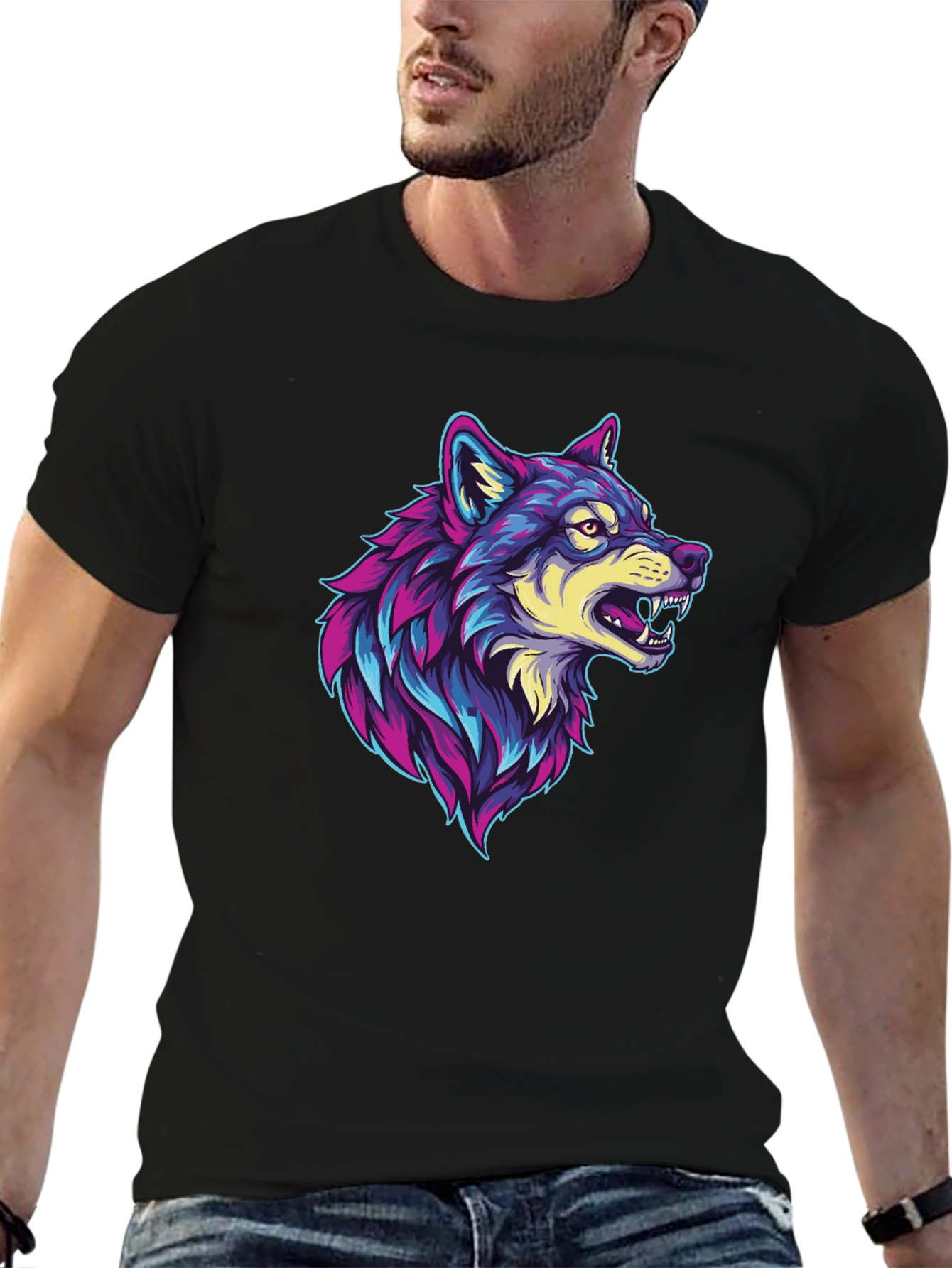 Wolf Graphic Black T-Shirt