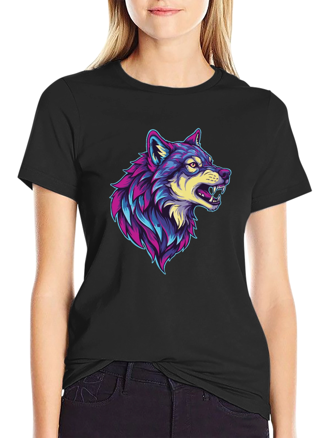 Wolf Graphic Black T-Shirt