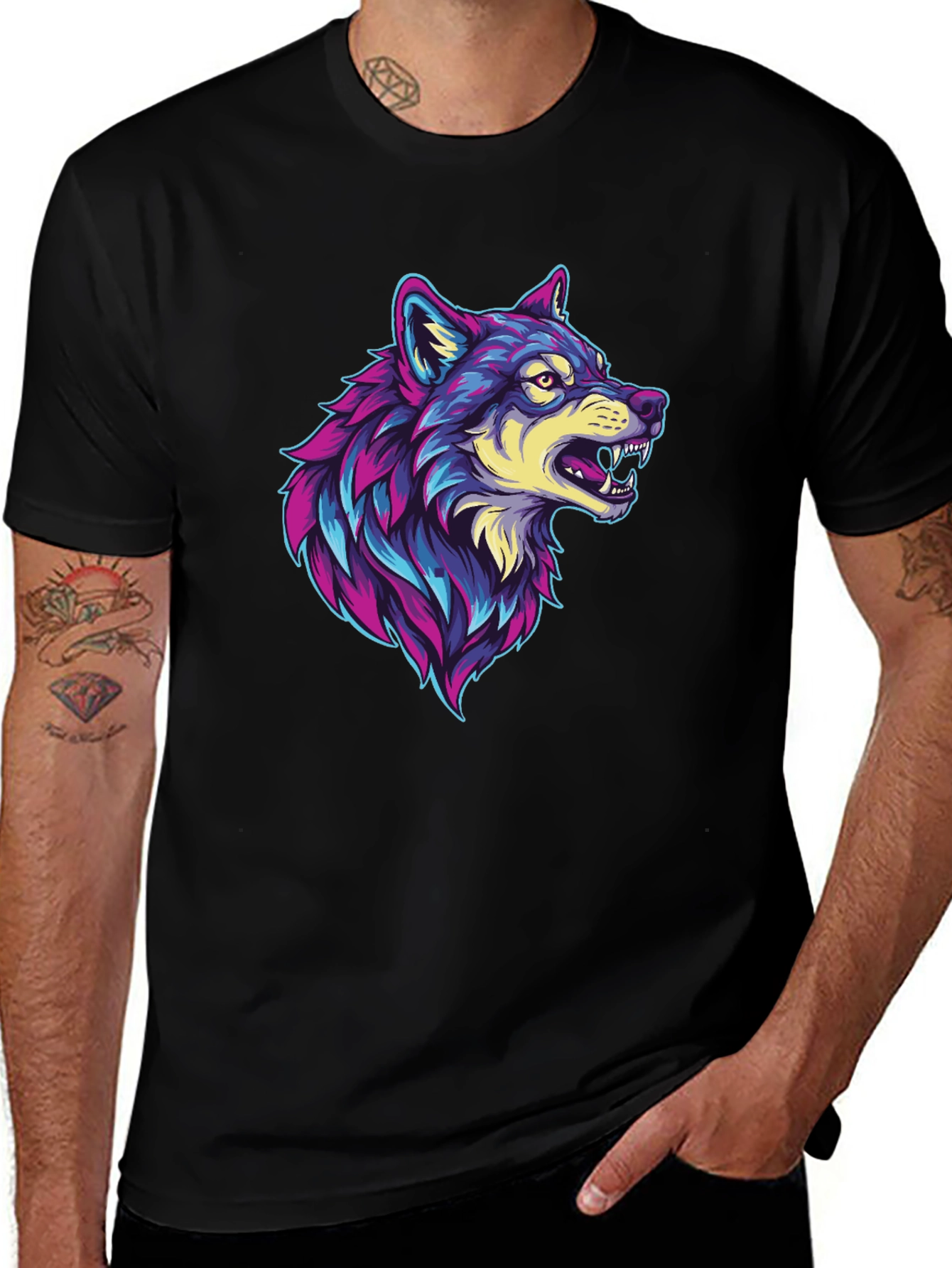 Wolf Graphic Black T-Shirt