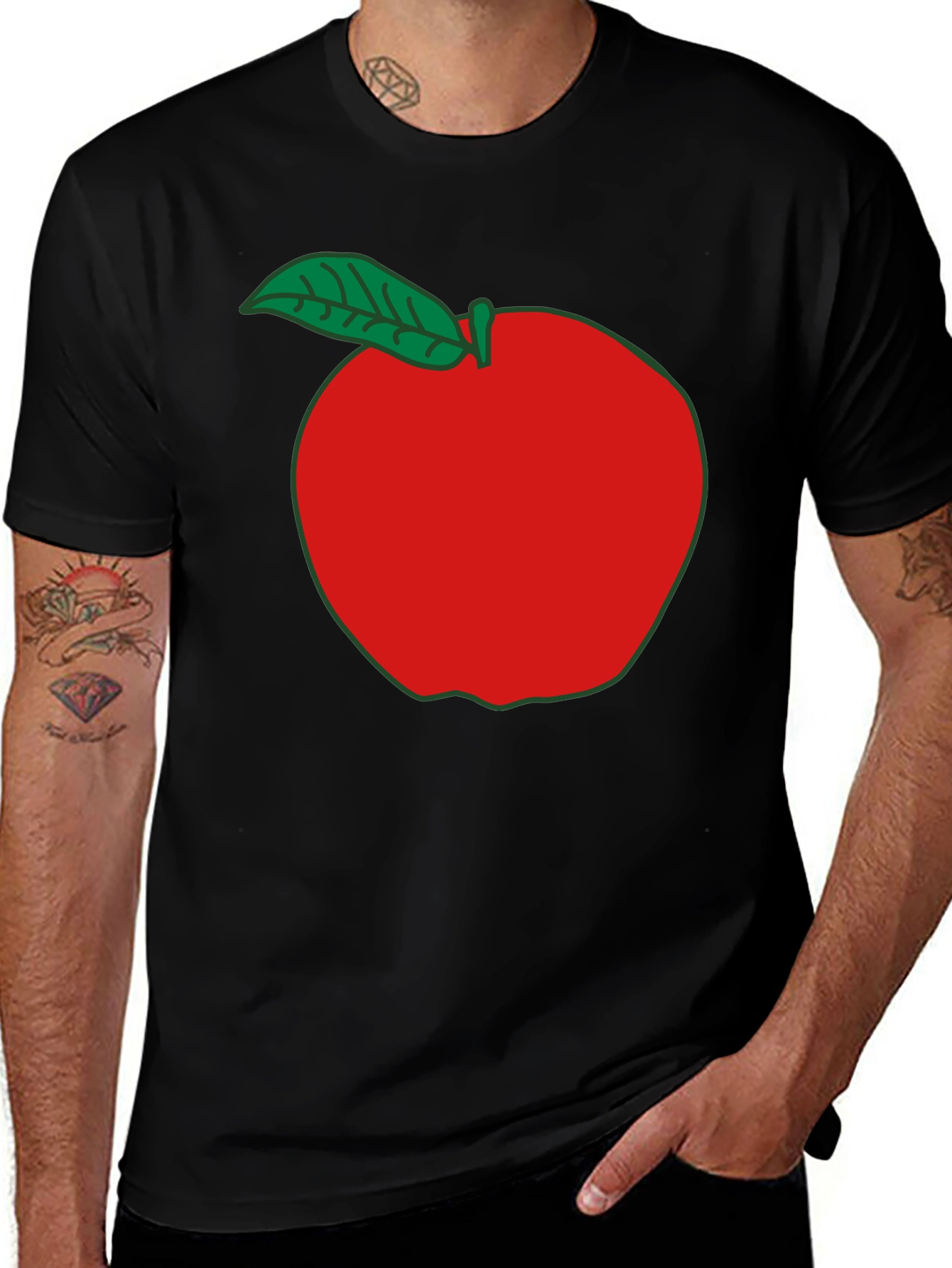 Apple Graphic T-Shirt - Casual Black Tee