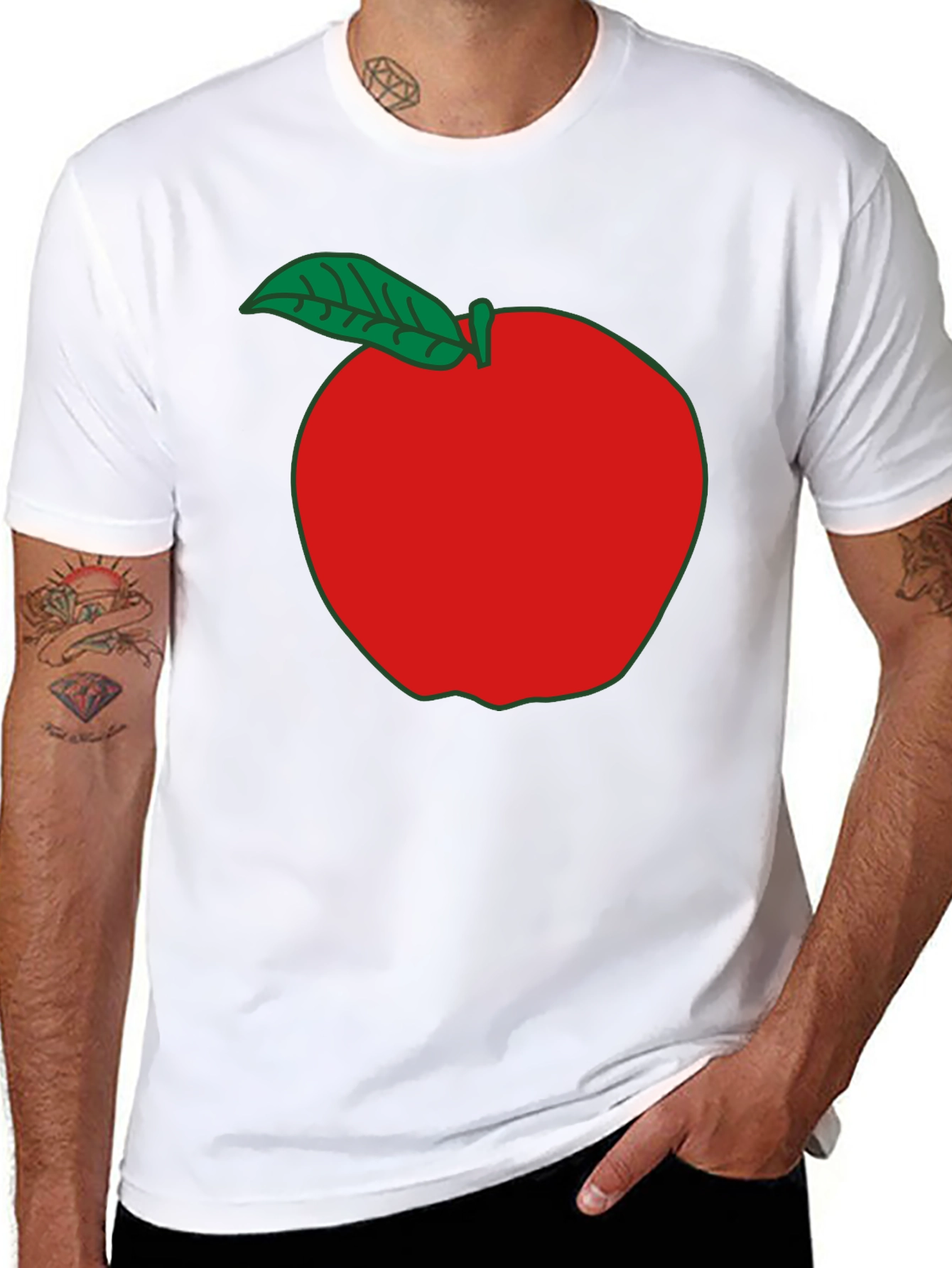Apple Graphic T-Shirt - Casual Black Tee