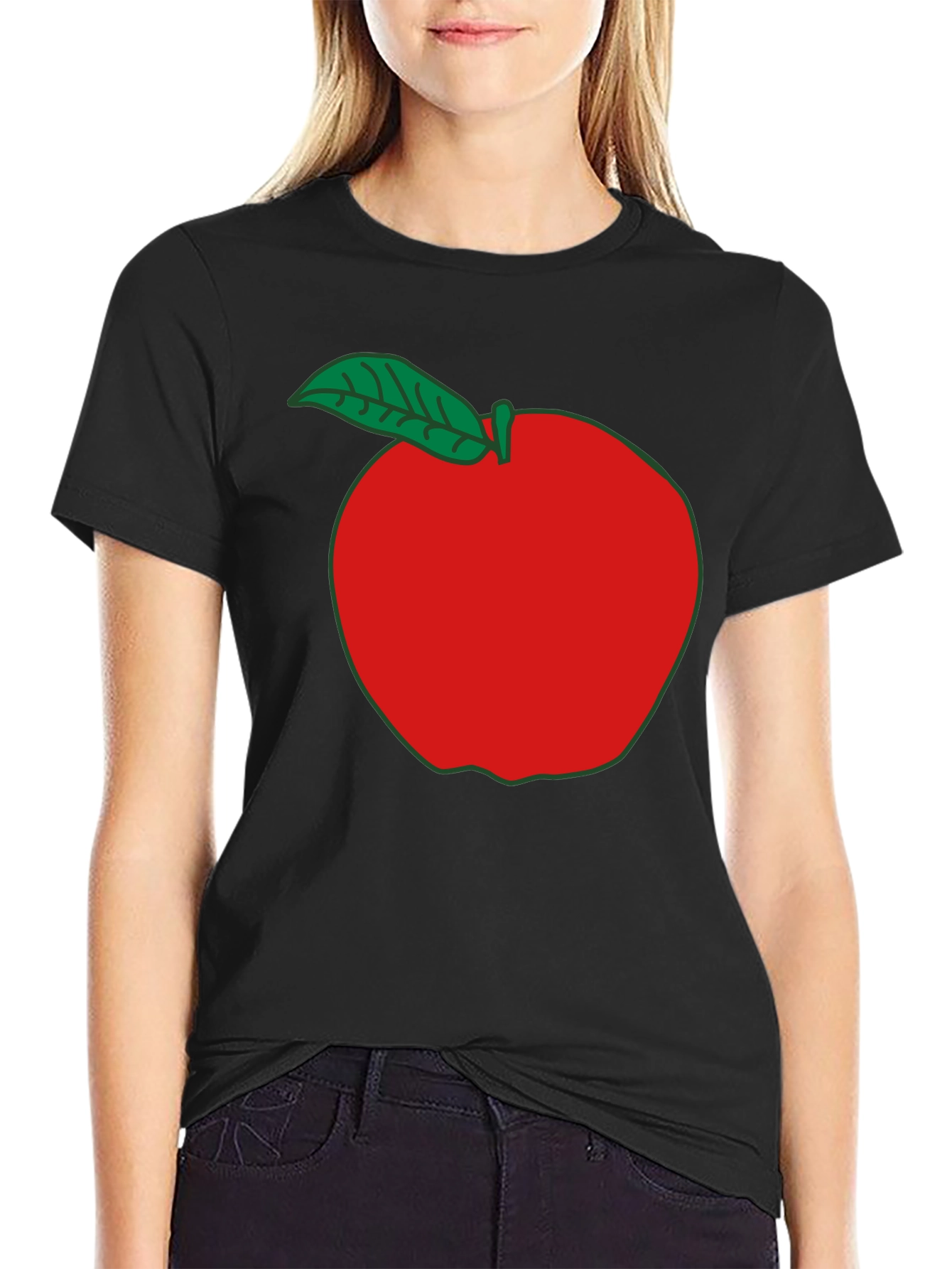 Apple Graphic T-Shirt - Casual Black Tee