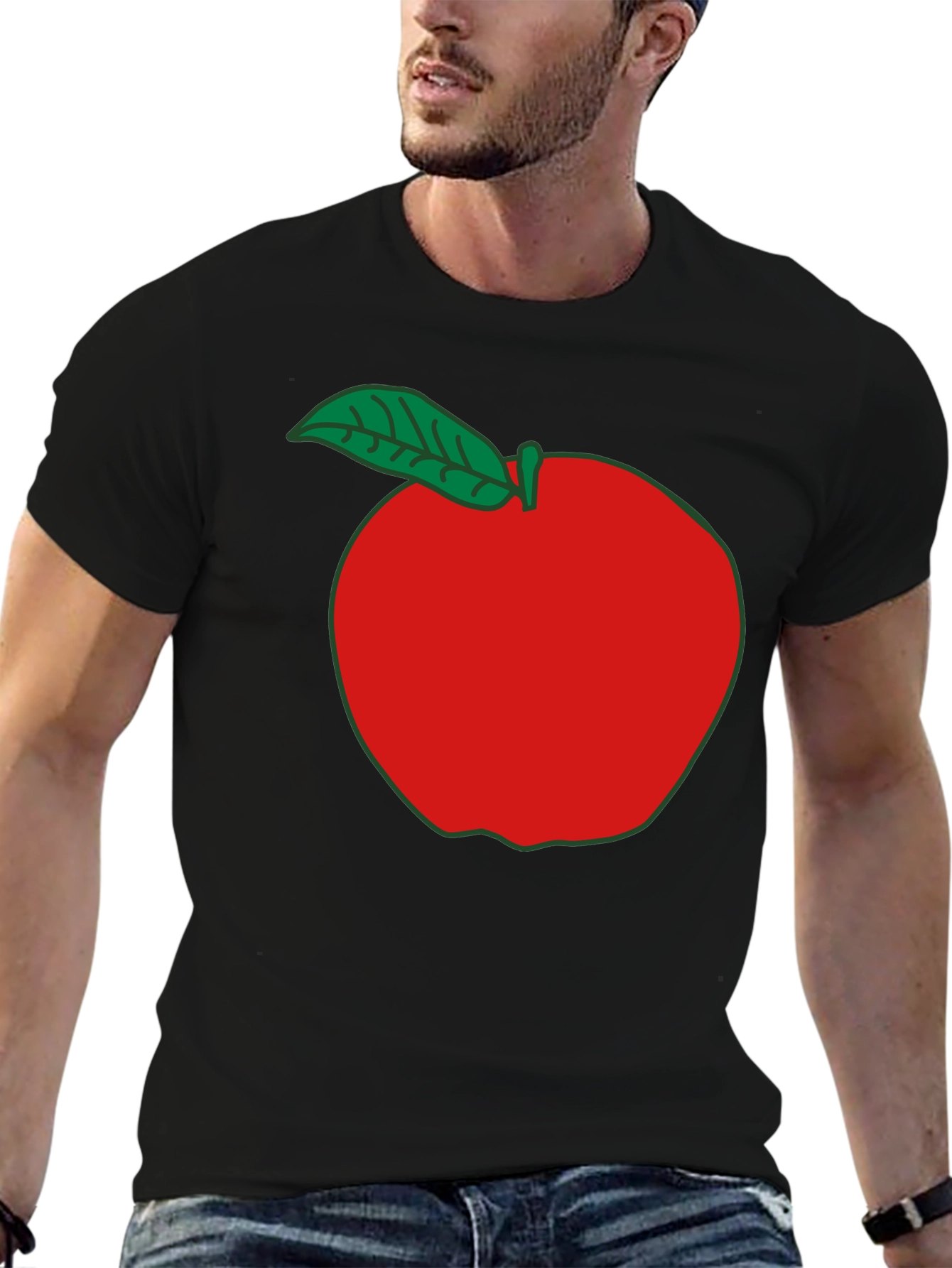 Apple Graphic T-Shirt - Casual Black Tee