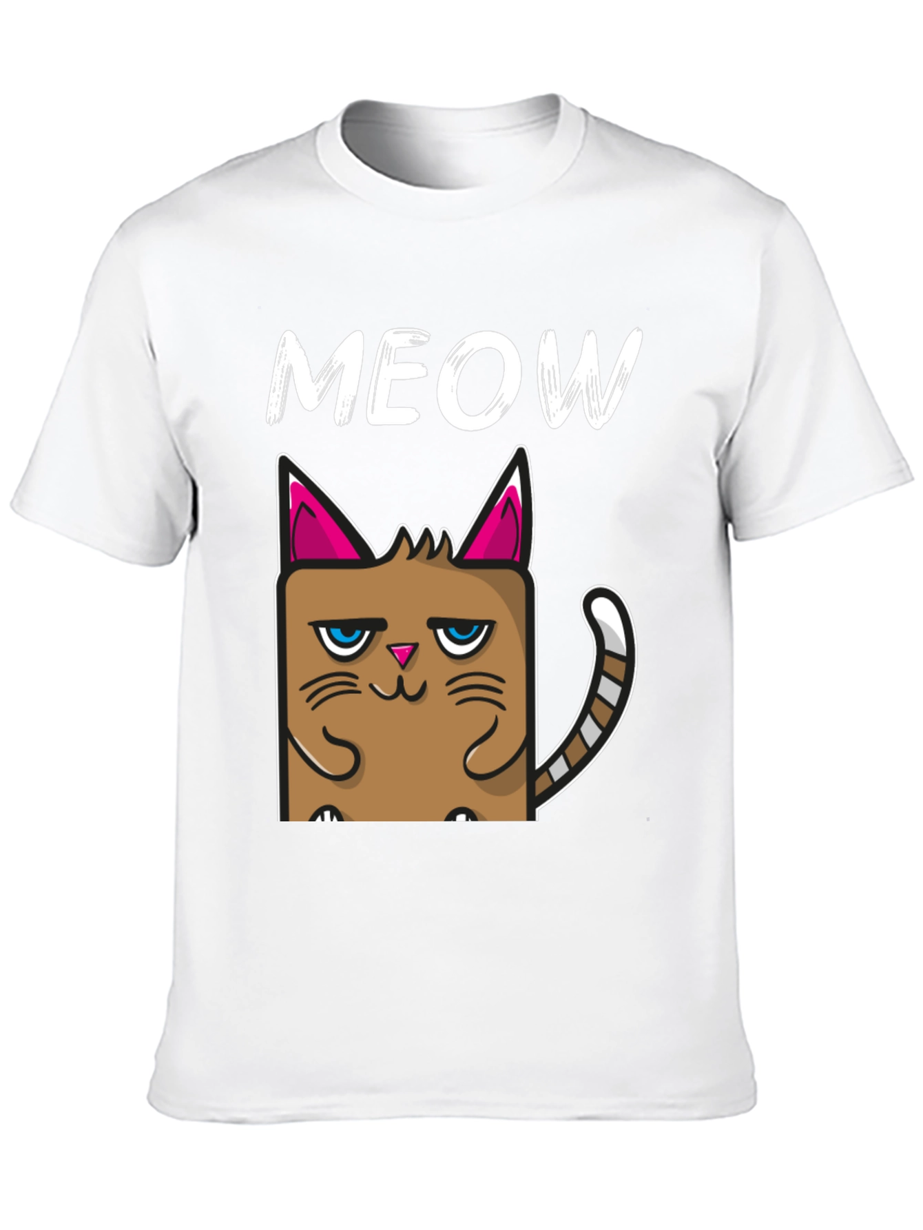 Grumpy Cat Meow Graphic Tee - Black Cotton T-Shirt