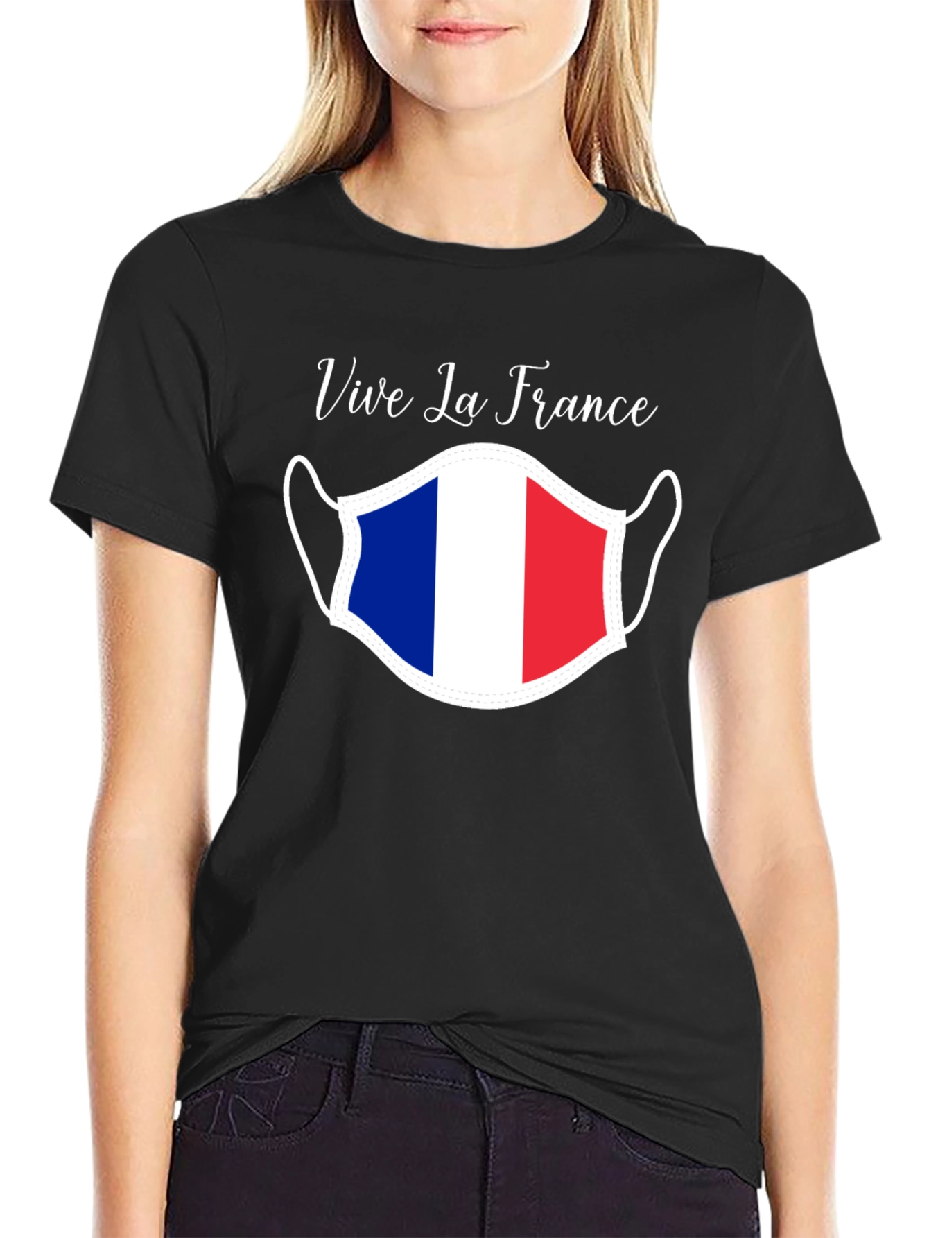 Vive La France T-Shirt Face Mask Graphic Tee