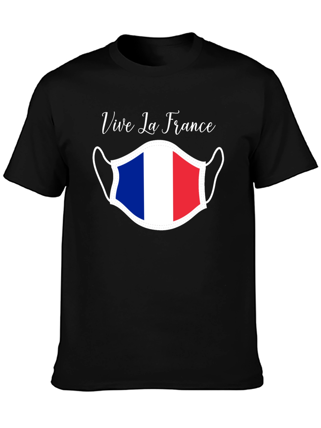 Vive La France T-Shirt Face Mask Graphic Tee