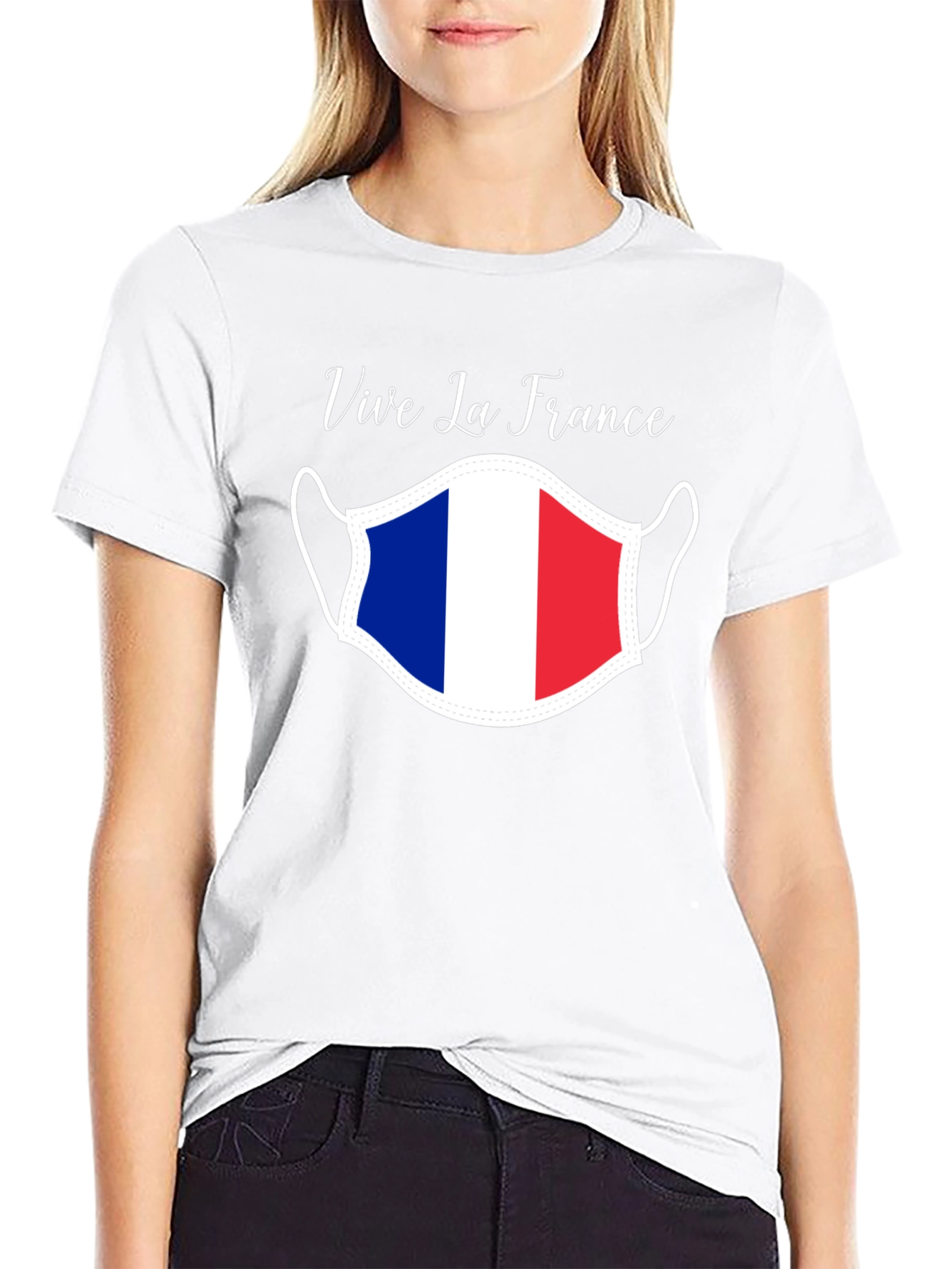 Vive La France T-Shirt Face Mask Graphic Tee