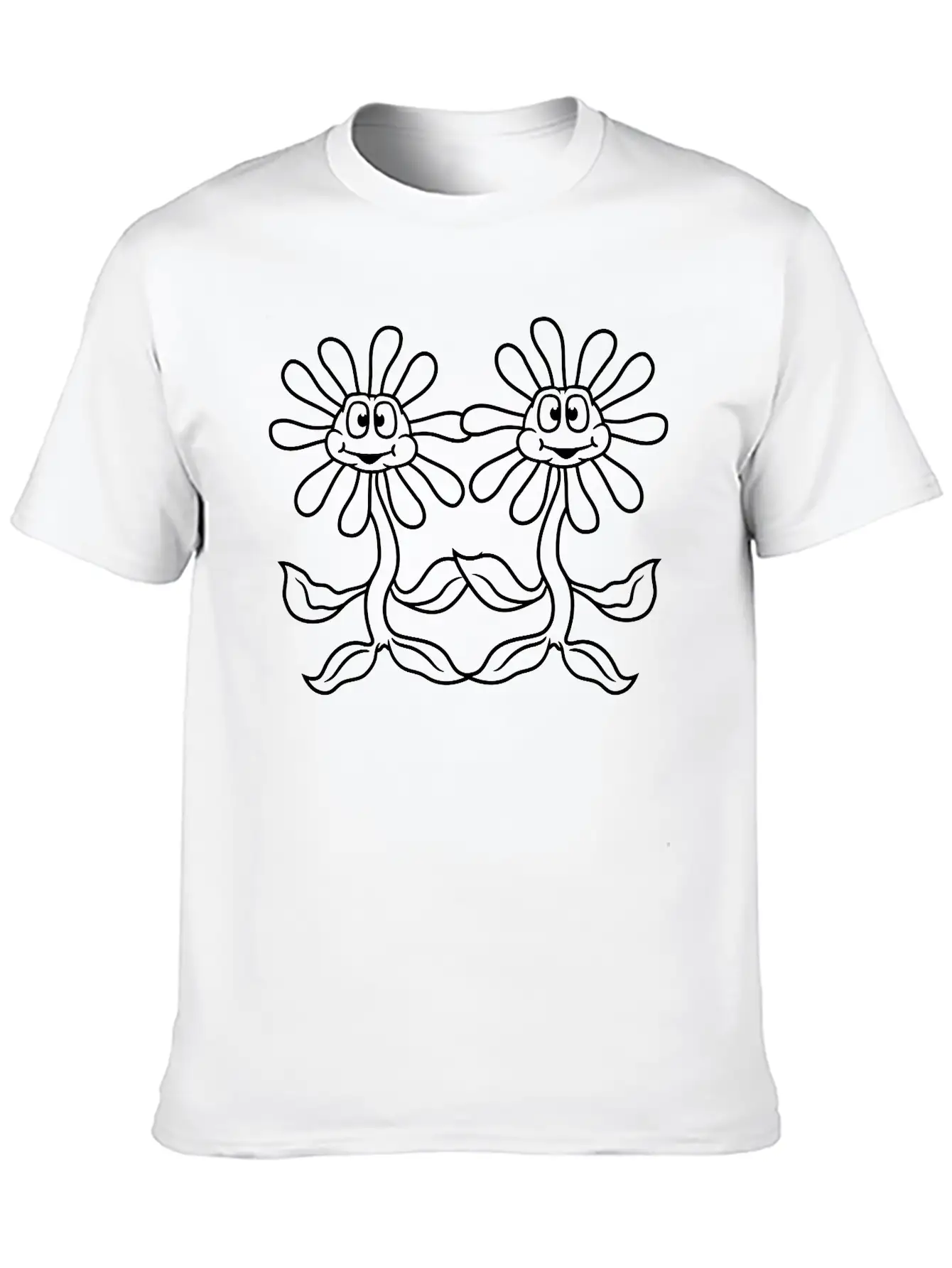 2 Friends Team Couple Cartoon Cartoon Alive Face F Comfortable Minimalist Graphic Tee – Summer Style Essential