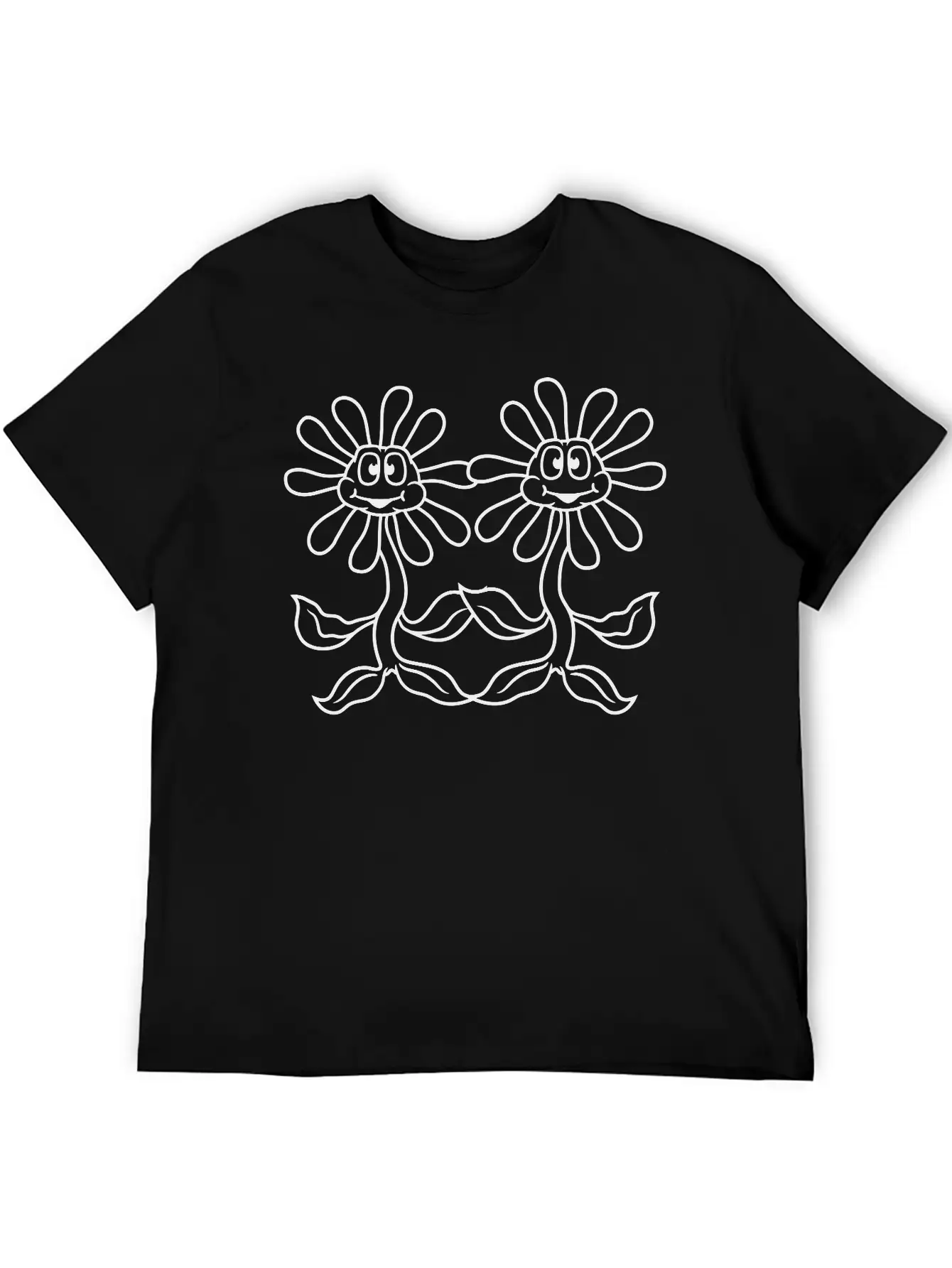 2 Friends Team Couple Cartoon Cartoon Alive Face F Comfortable Minimalist Graphic Tee – Summer Style Essential