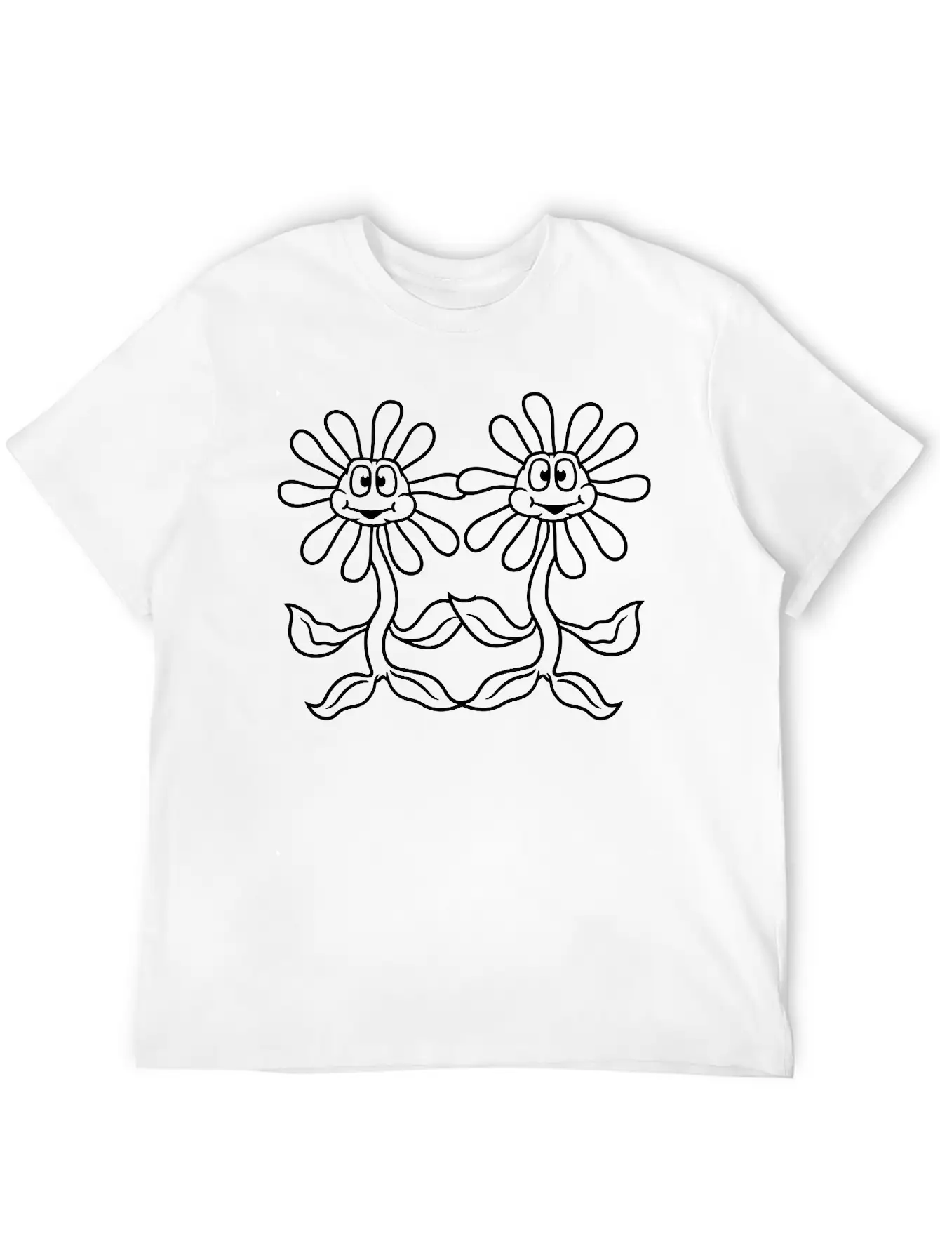 2 Friends Team Couple Cartoon Cartoon Alive Face F Comfortable Minimalist Graphic Tee – Summer Style Essential