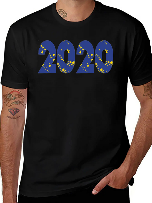 ❤✦°•2020-Awesome Happy New Year Of 2020(Star Font) Stylish Everyday T-Shirt – Unisex Basic Cotton Tee