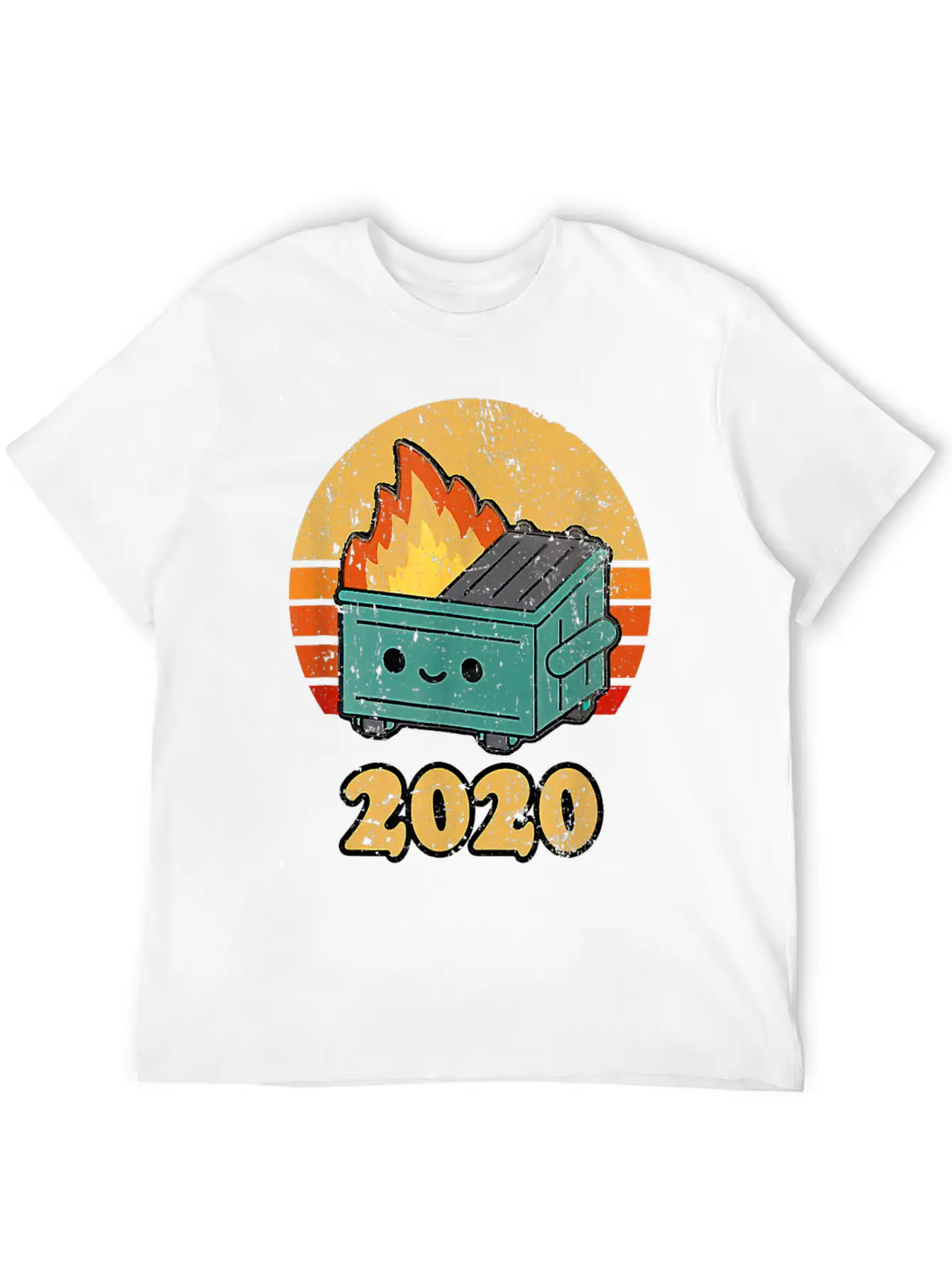 2020 Dumpster Fire Retro Sunset Unisex Casual T-Shirt – Clean Design For Daily Comfort