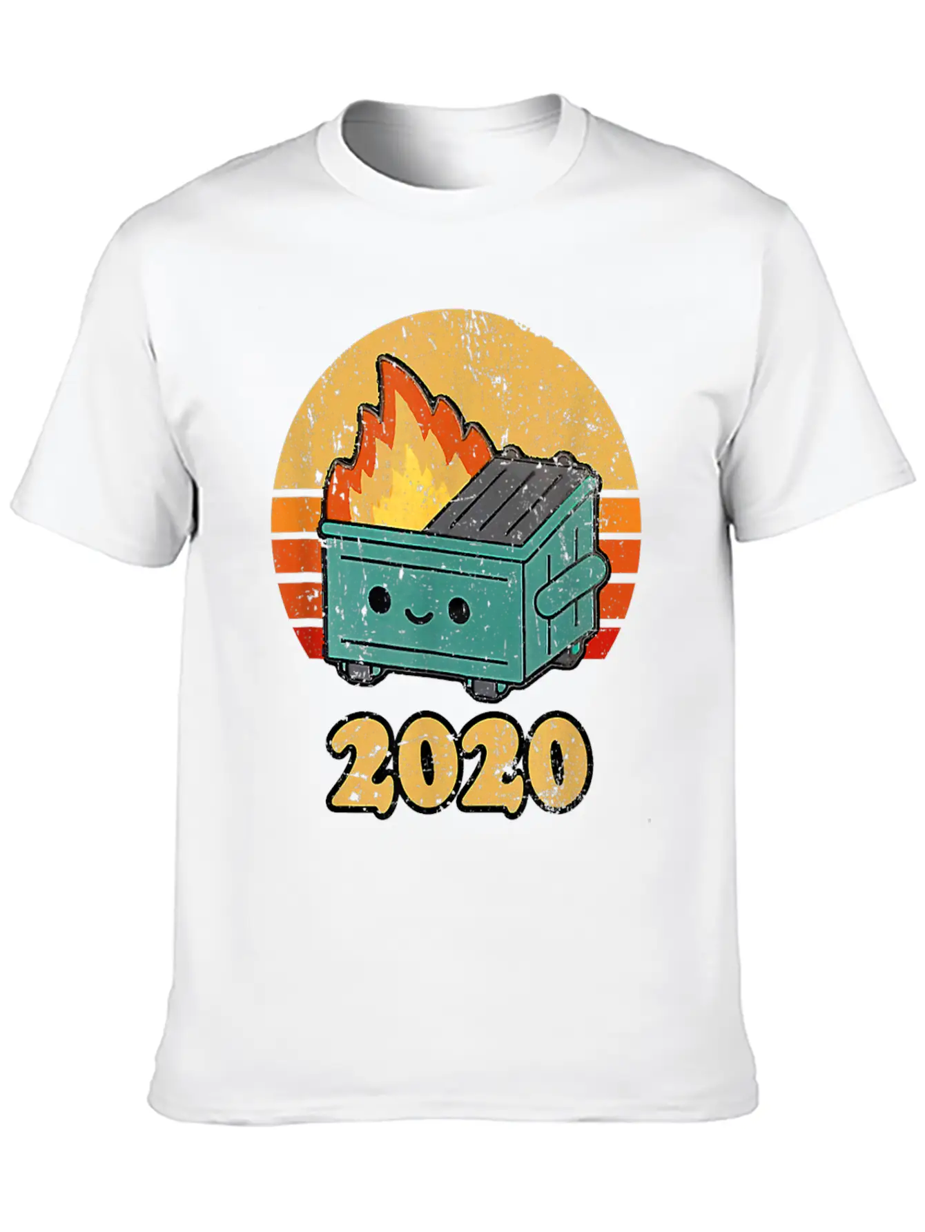 2020 Dumpster Fire Retro Sunset Unisex Casual T-Shirt – Clean Design For Daily Comfort