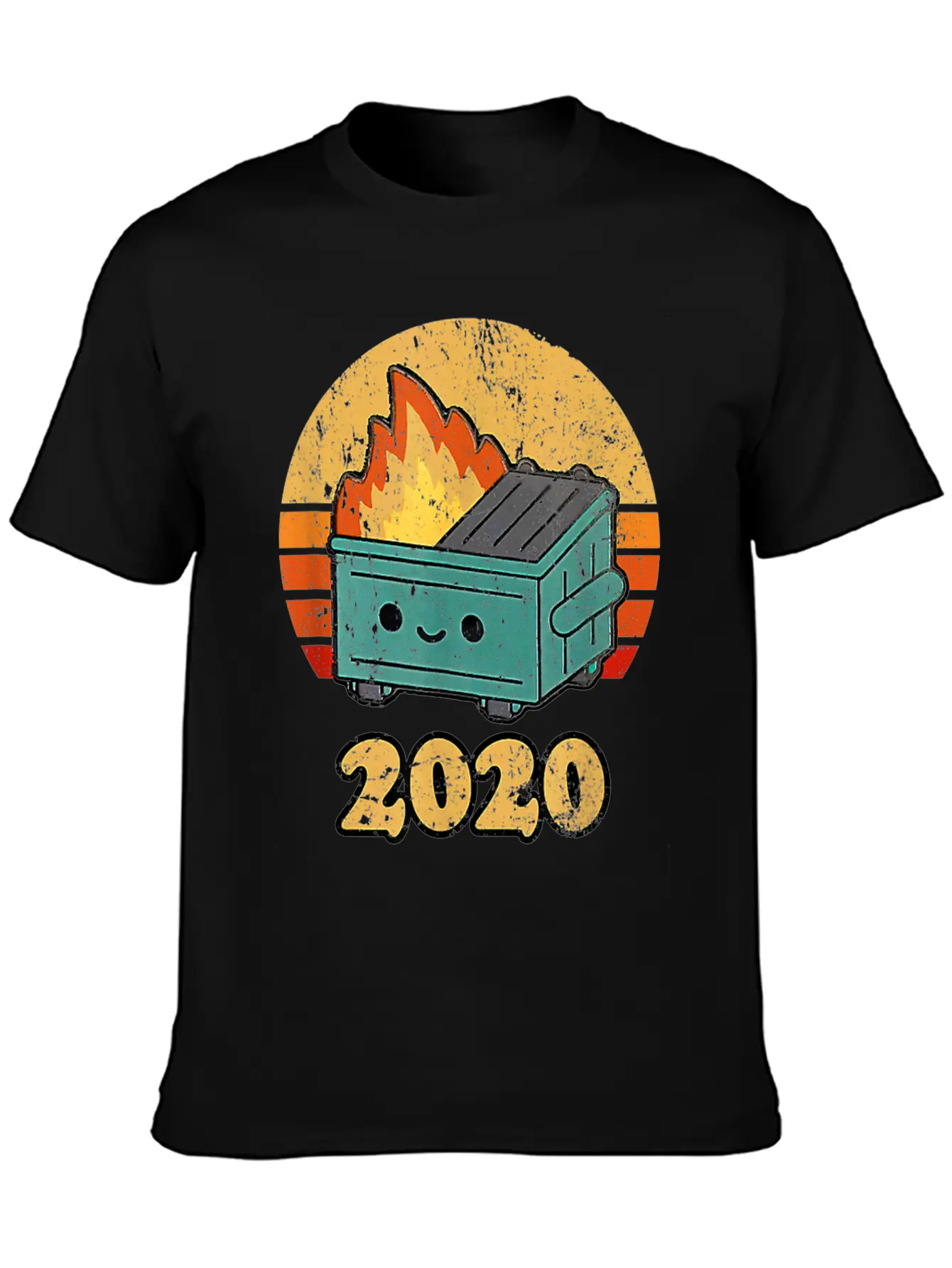 2020 Dumpster Fire Retro Sunset Unisex Casual T-Shirt – Clean Design For Daily Comfort