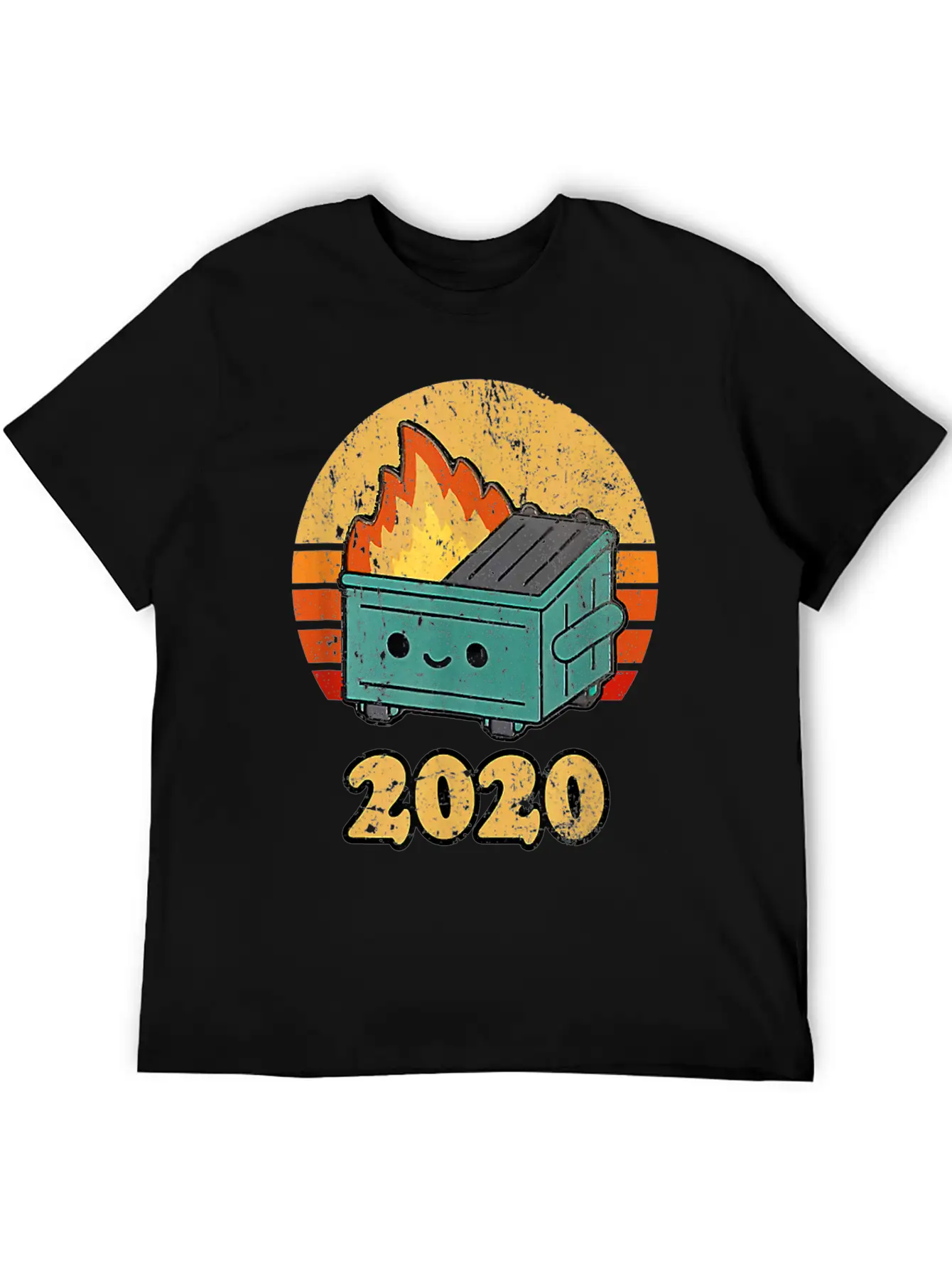 2020 Dumpster Fire Retro Sunset Unisex Casual T-Shirt – Clean Design For Daily Comfort