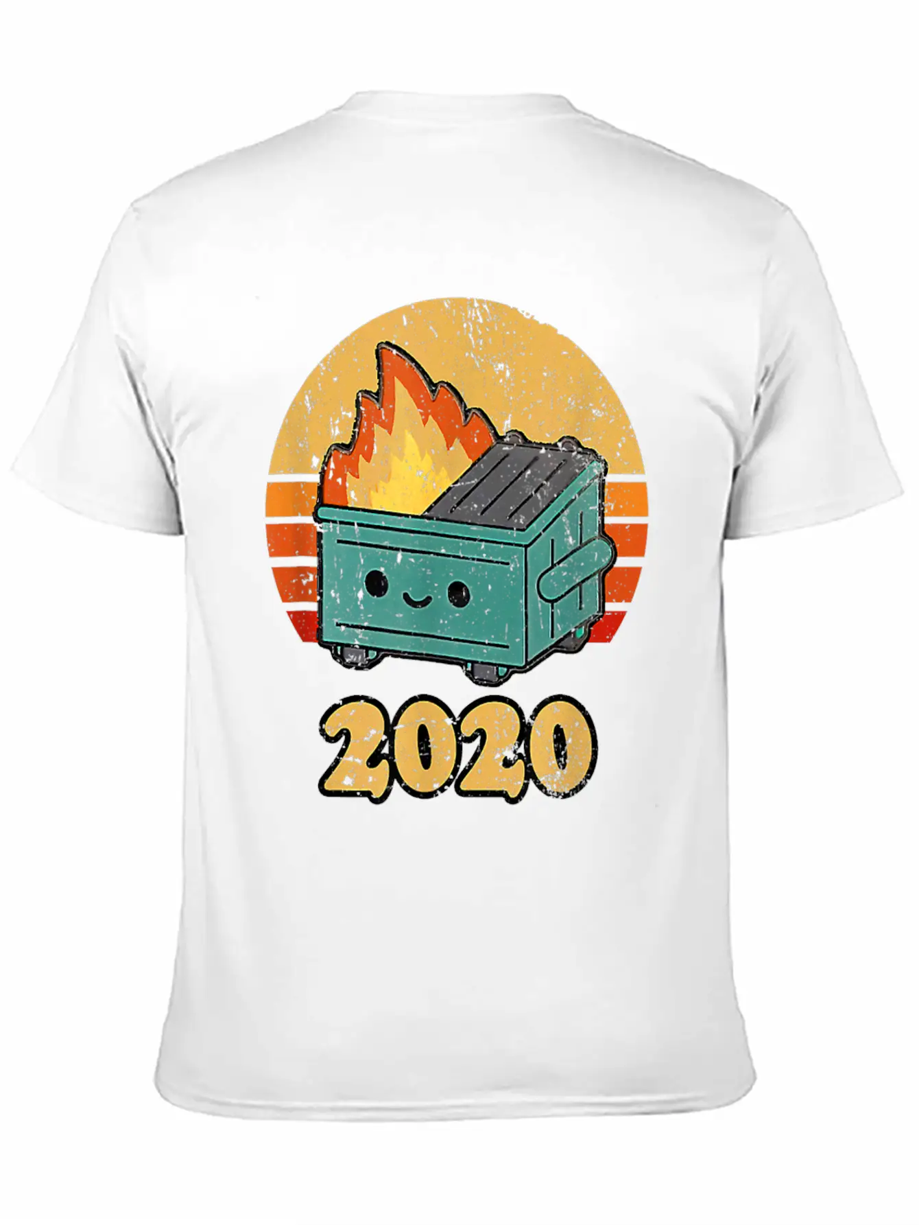 2020 Dumpster Fire Retro Sunset Unisex Casual T-Shirt – Clean Design For Daily Comfort