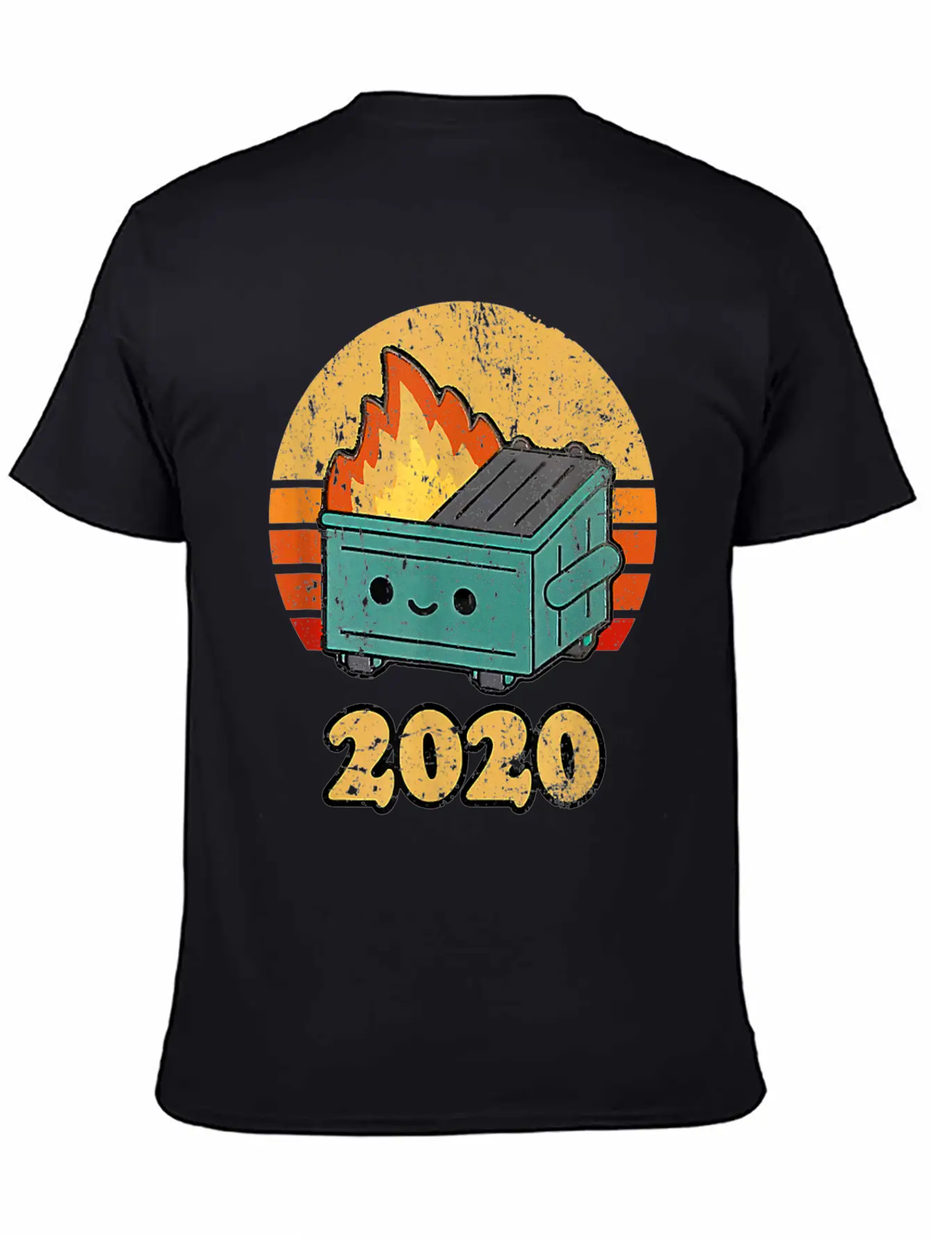 2020 Dumpster Fire Retro Sunset Unisex Casual T-Shirt – Clean Design For Daily Comfort
