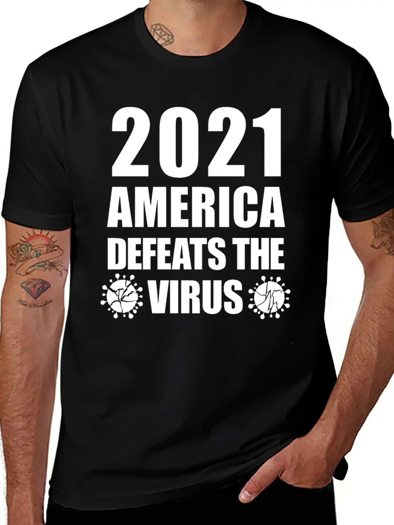 2021 America Defeats The Virus Proud Unisex Casual T-Shirt – Clean Design For Daily Comfort