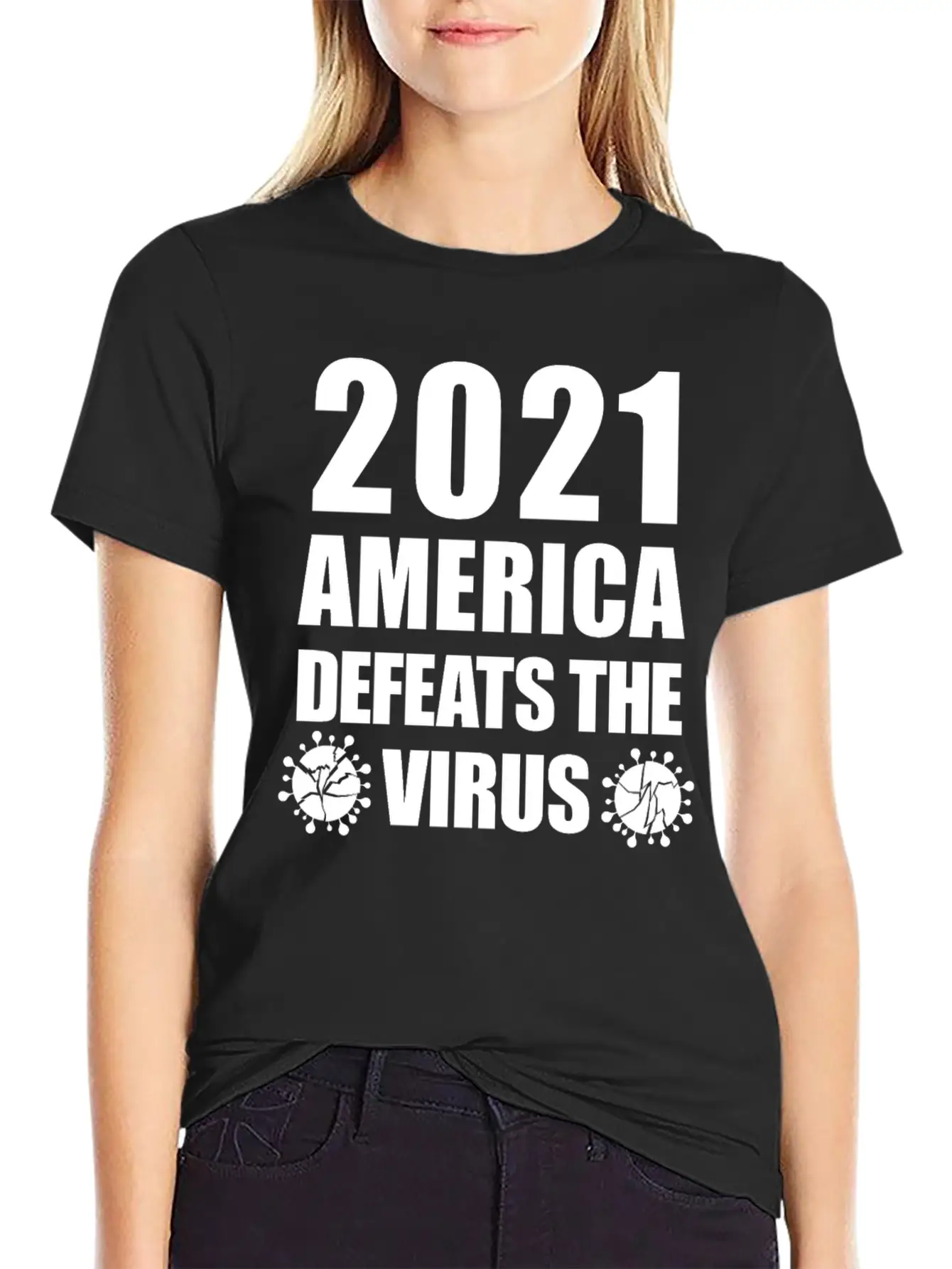 2021 America Defeats The Virus Proud Unisex Casual T-Shirt – Clean Design For Daily Comfort