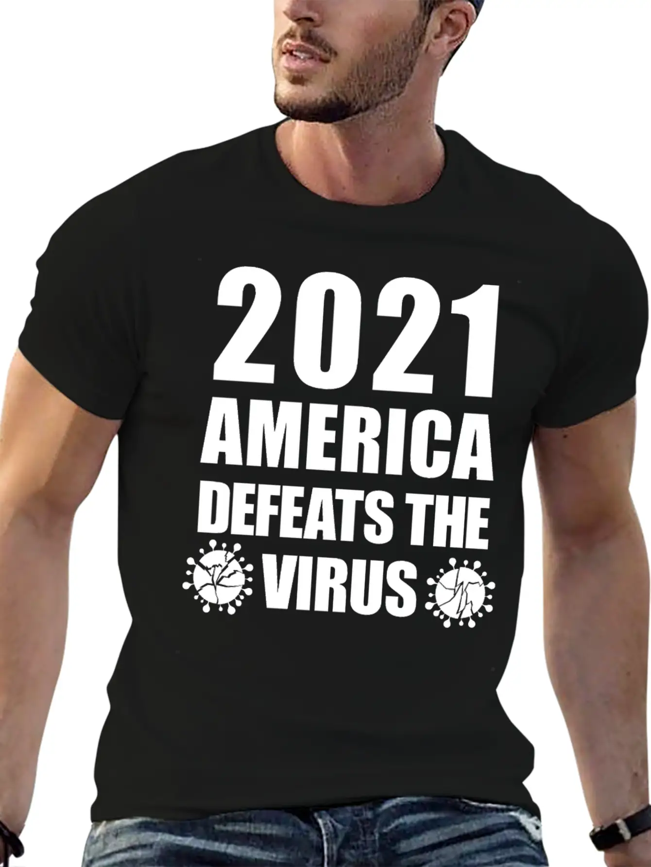 2021 America Defeats The Virus Proud Unisex Casual T-Shirt – Clean Design For Daily Comfort