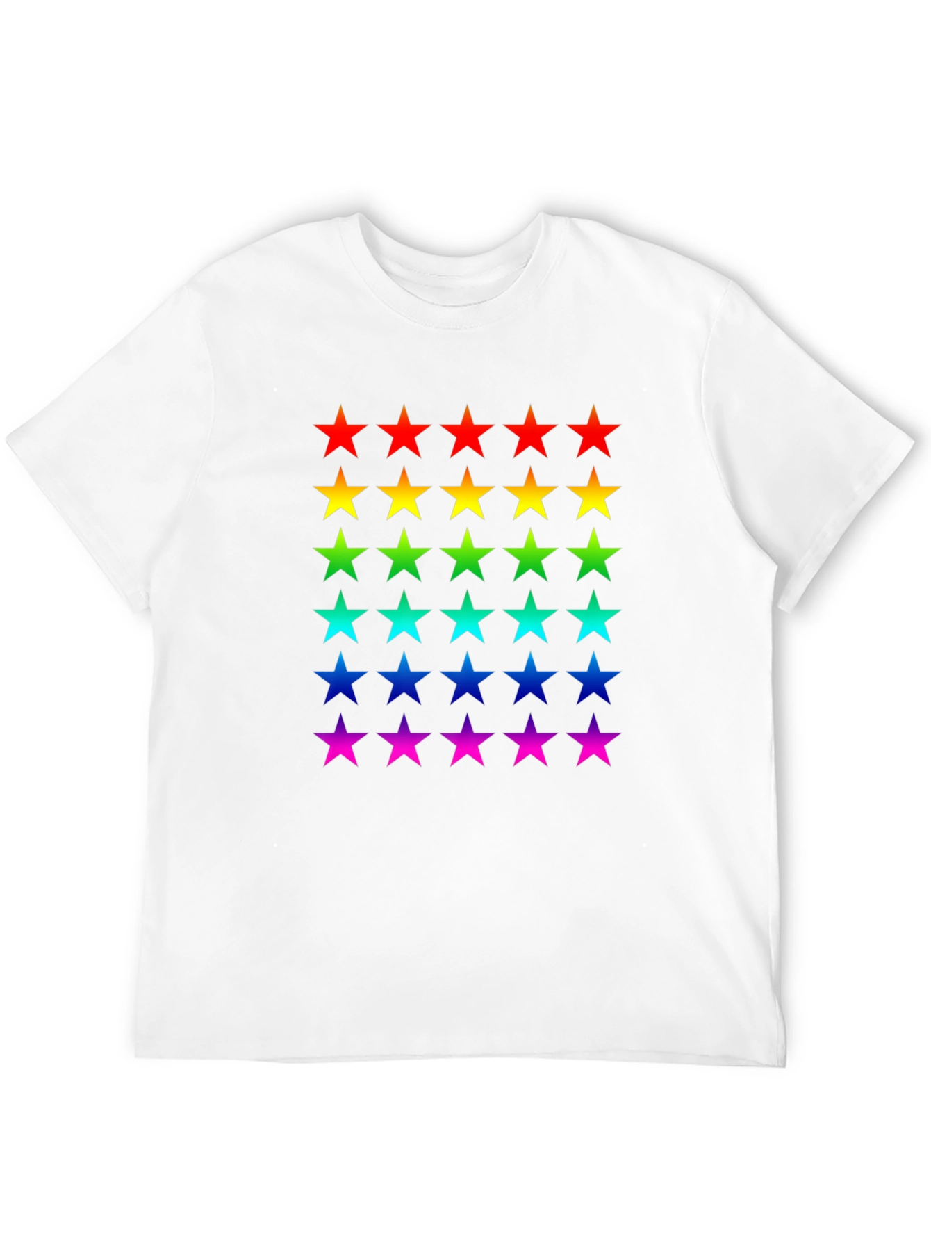 Rainbow Stars Black T-Shirt