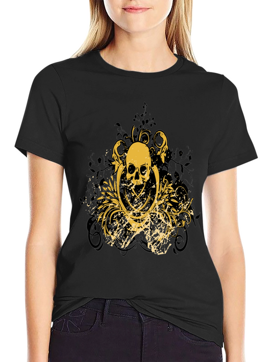 Skull Graphic Print Black T-Shirt