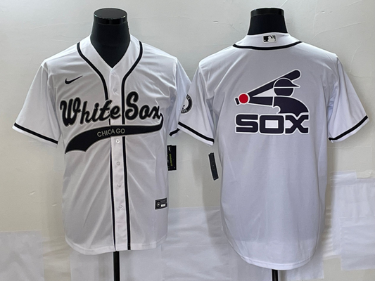 Men's Chicago White Sox White Replica Player Jerseys Joint Edition