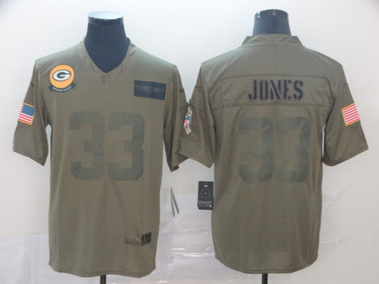 Men's Green Bay Packers Aaron Jones #33 Brown Game Jerseys