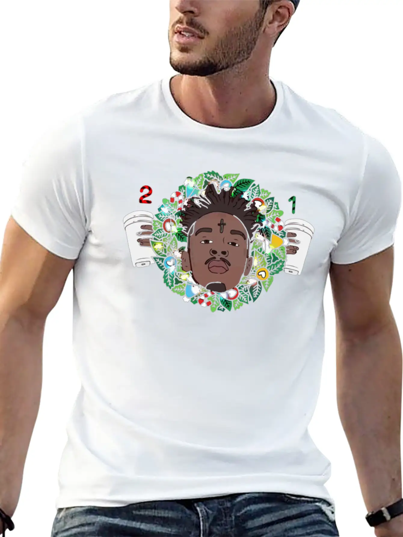 21 Savage Christmas Wreath Relaxed Everyday Tee – Lightweight And Durable Cotton