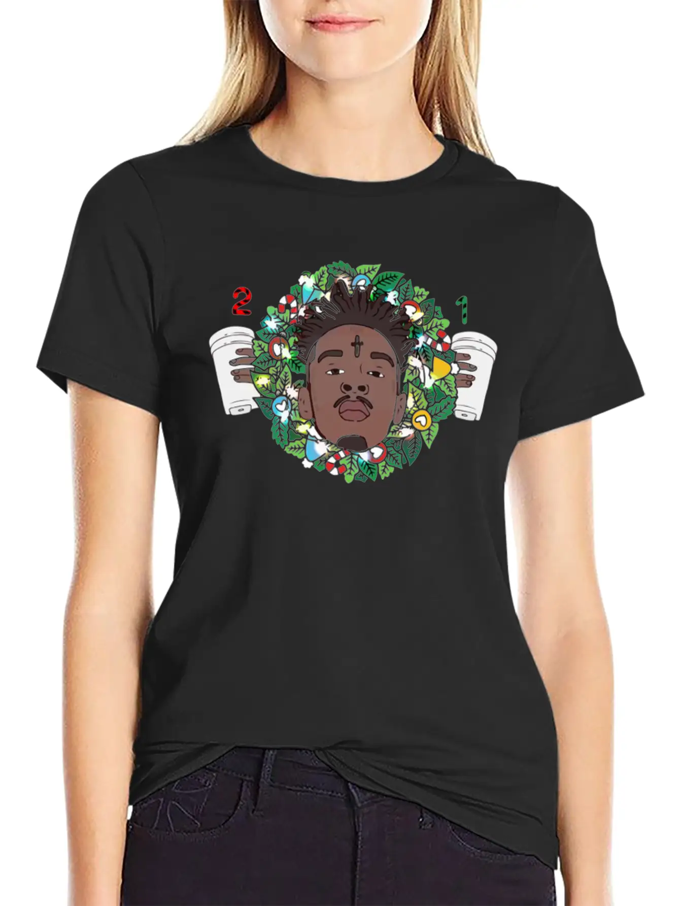 21 Savage Christmas Wreath Relaxed Everyday Tee – Lightweight And Durable Cotton