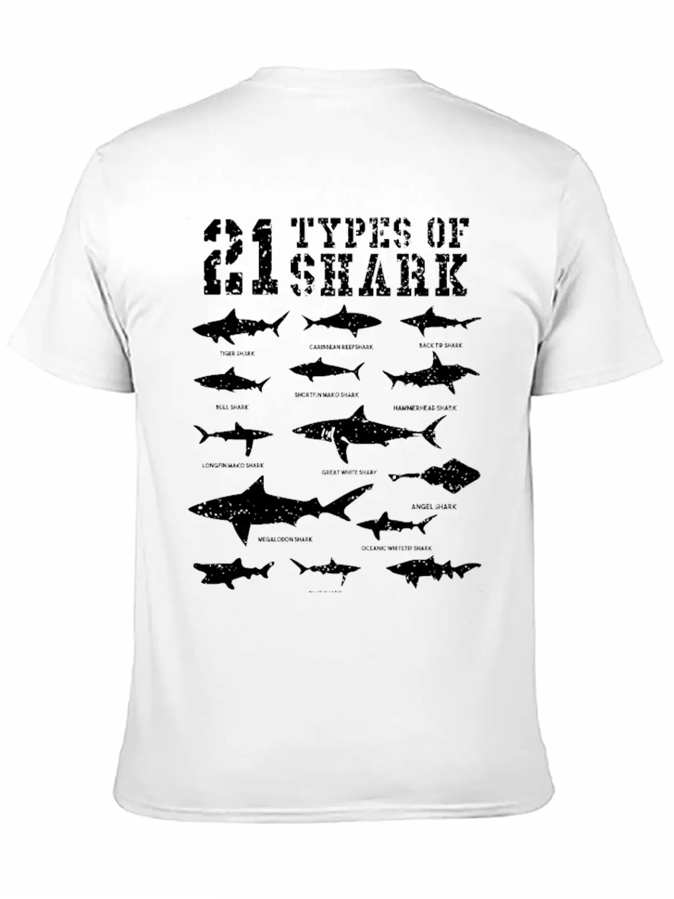 21 Types Of Shark - Sharks Unisex Short Sleeve Soft Cotton T-Shirt – Casual Everyday Wear