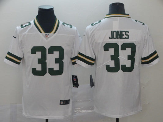 Men's Green Bay Packers Aaron Jones #33 White Player Game Jerseys