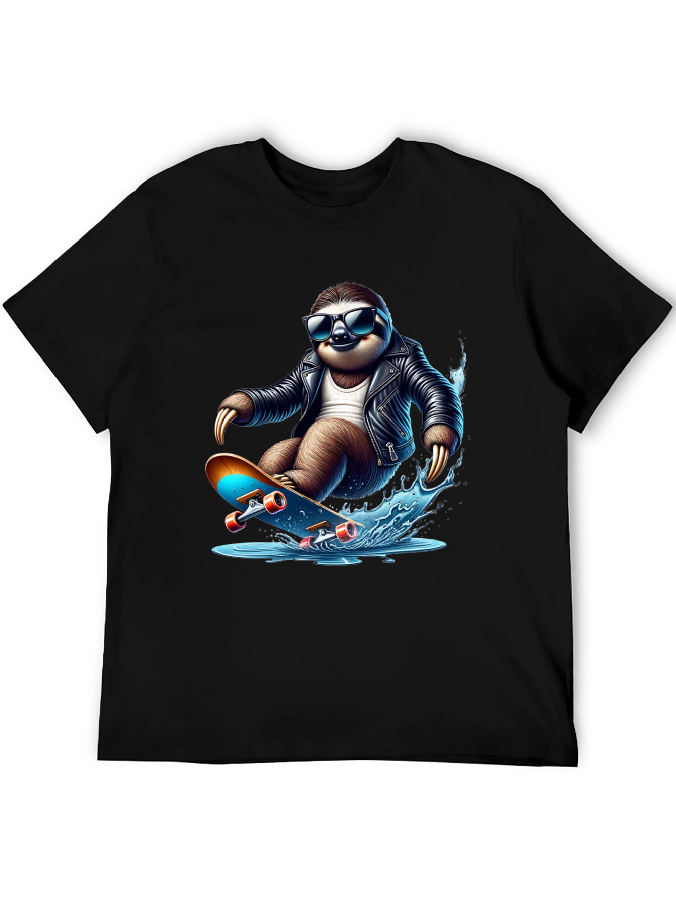 Cool Sloth Skateboarder Graphic Tee